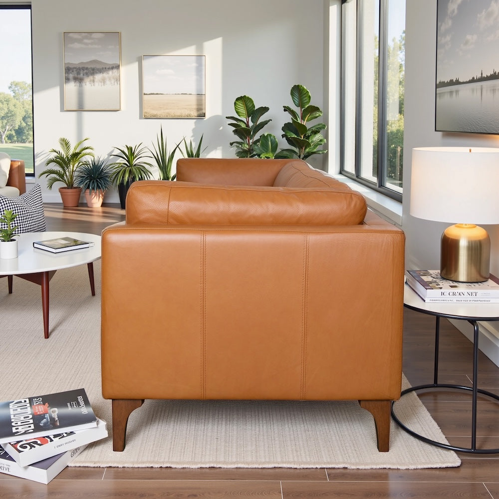 Georgia Tan Leather Sofa