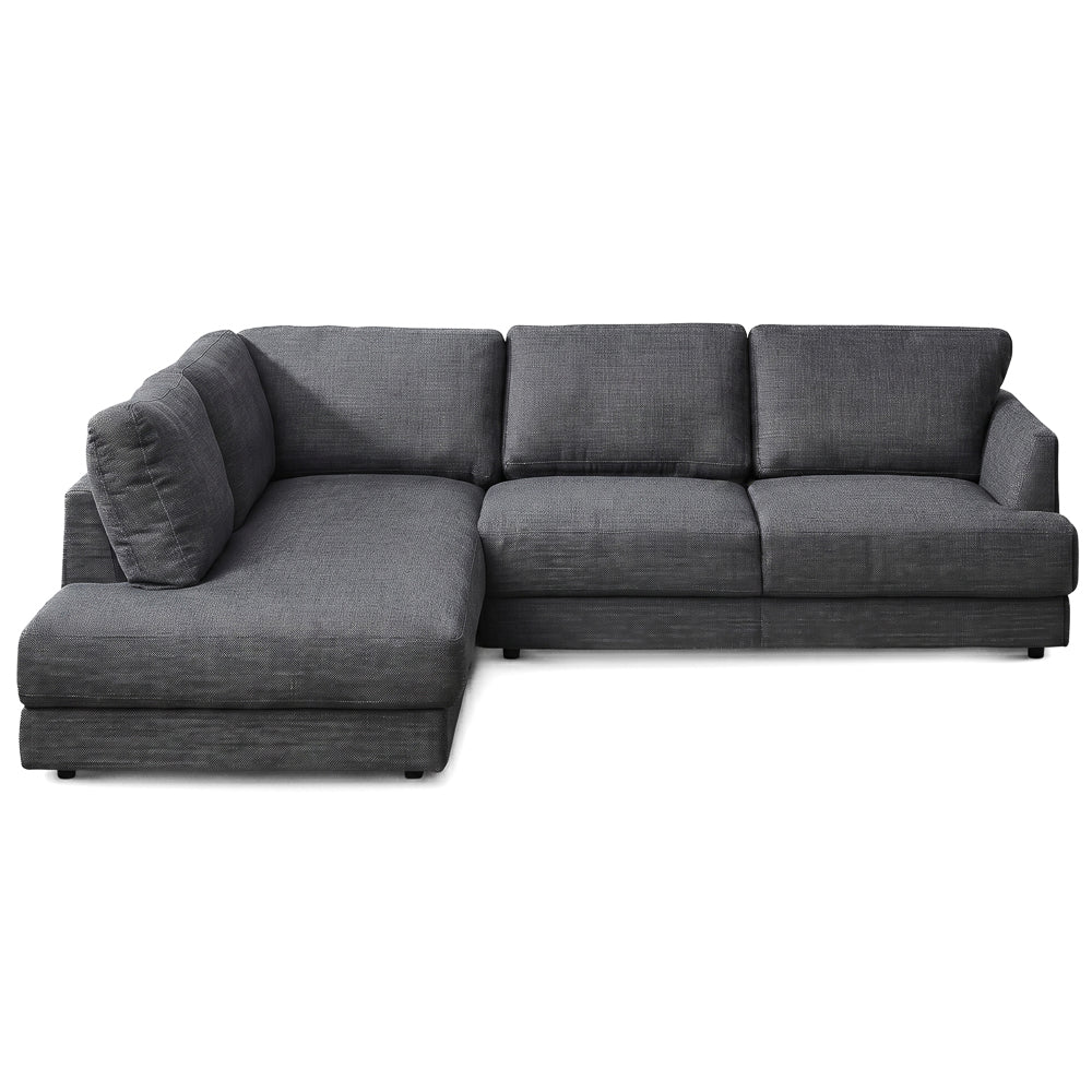 Glendale Grey Fabric L-Shaped Left Sectional Sofa
