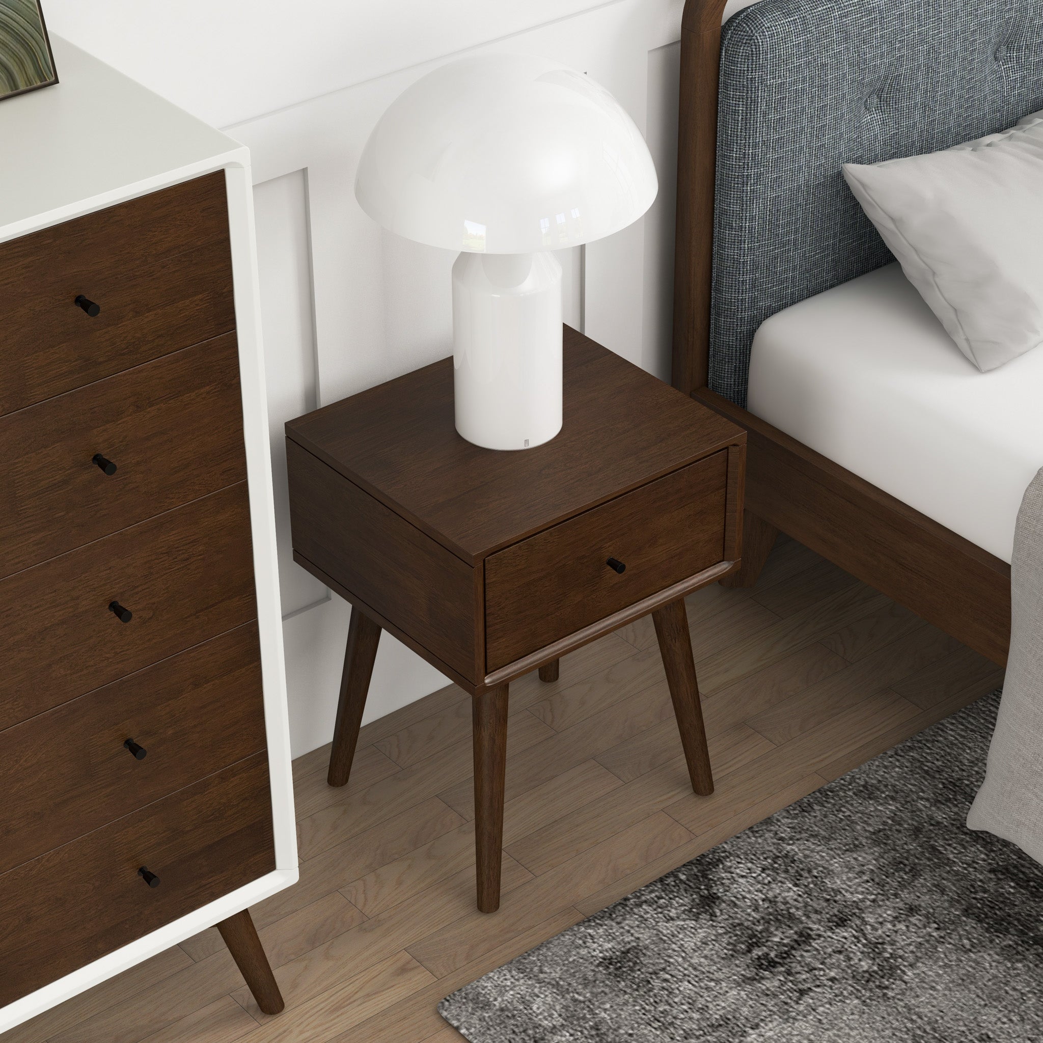 Hayes Solid Wood Nightstand Walnut
