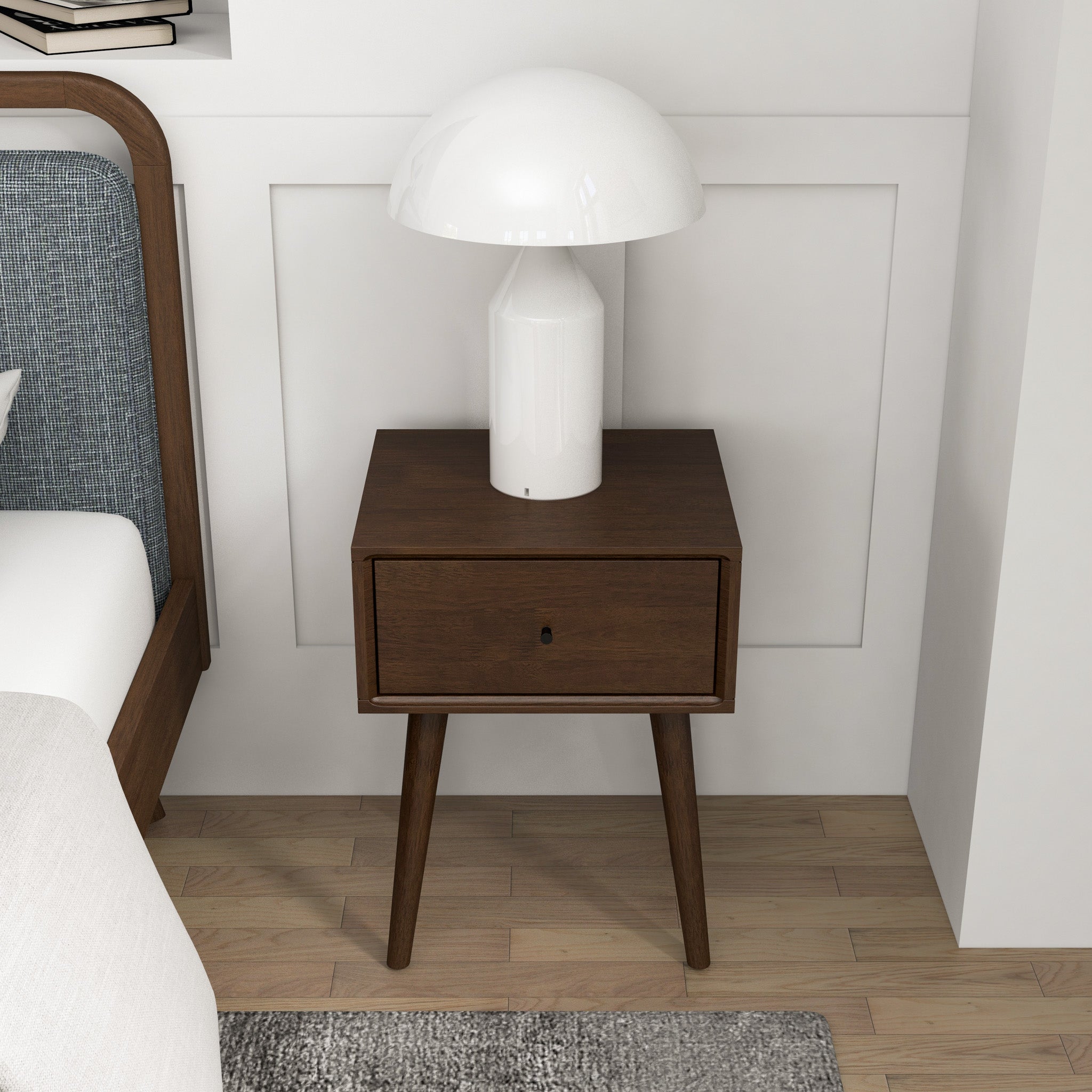 Hayes Solid Wood Nightstand Walnut