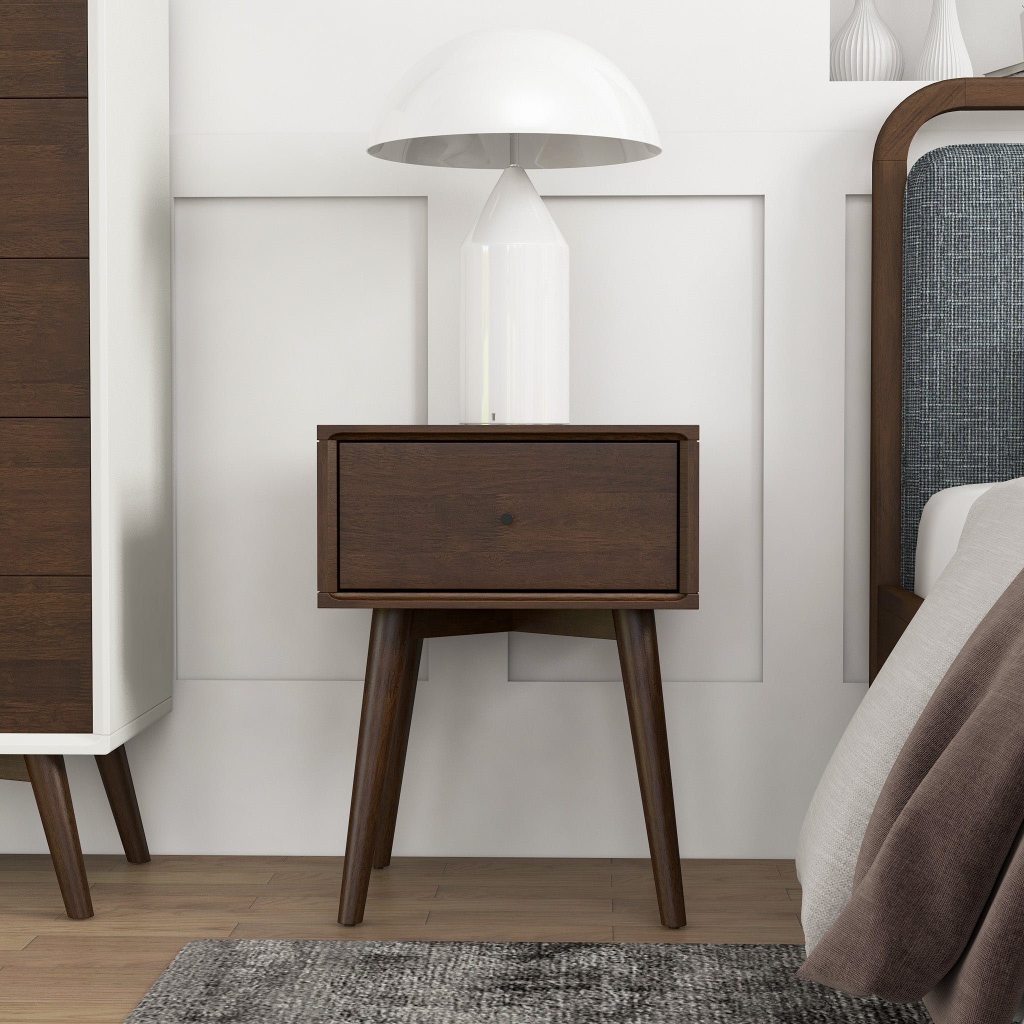 Hayes Solid Wood Nightstand Walnut