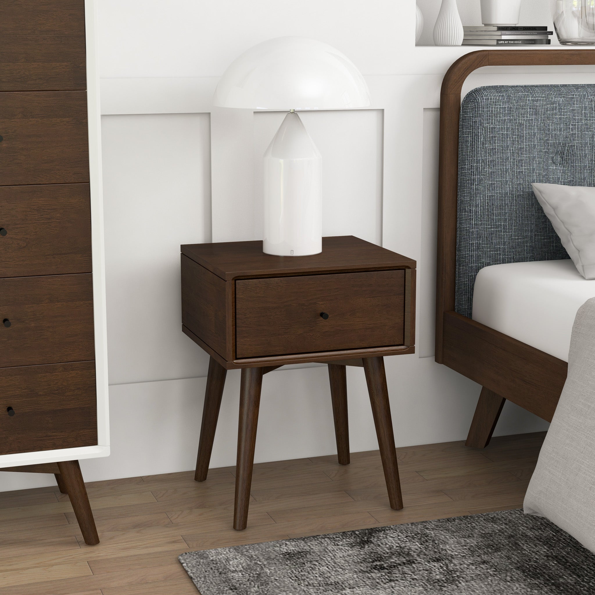 Hayes Solid Wood Nightstand Walnut
