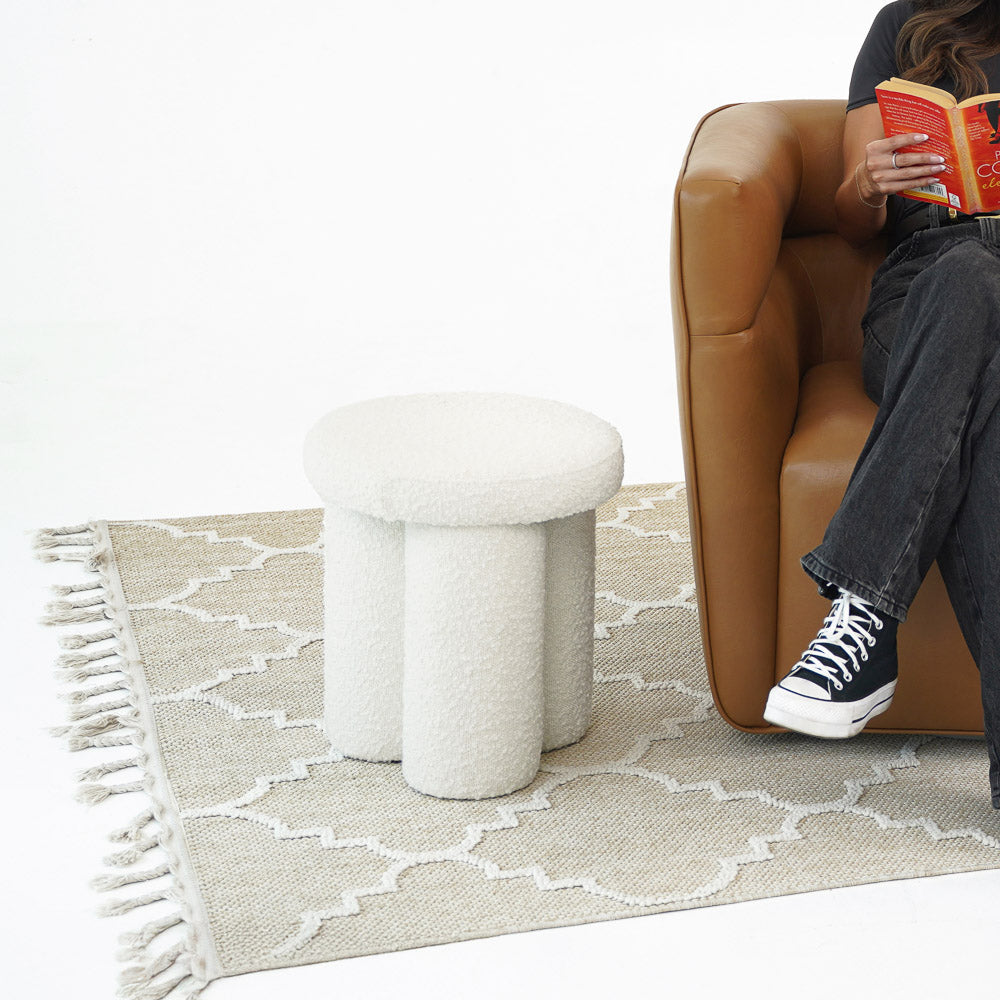 Hico Stool - Ivory Boucle