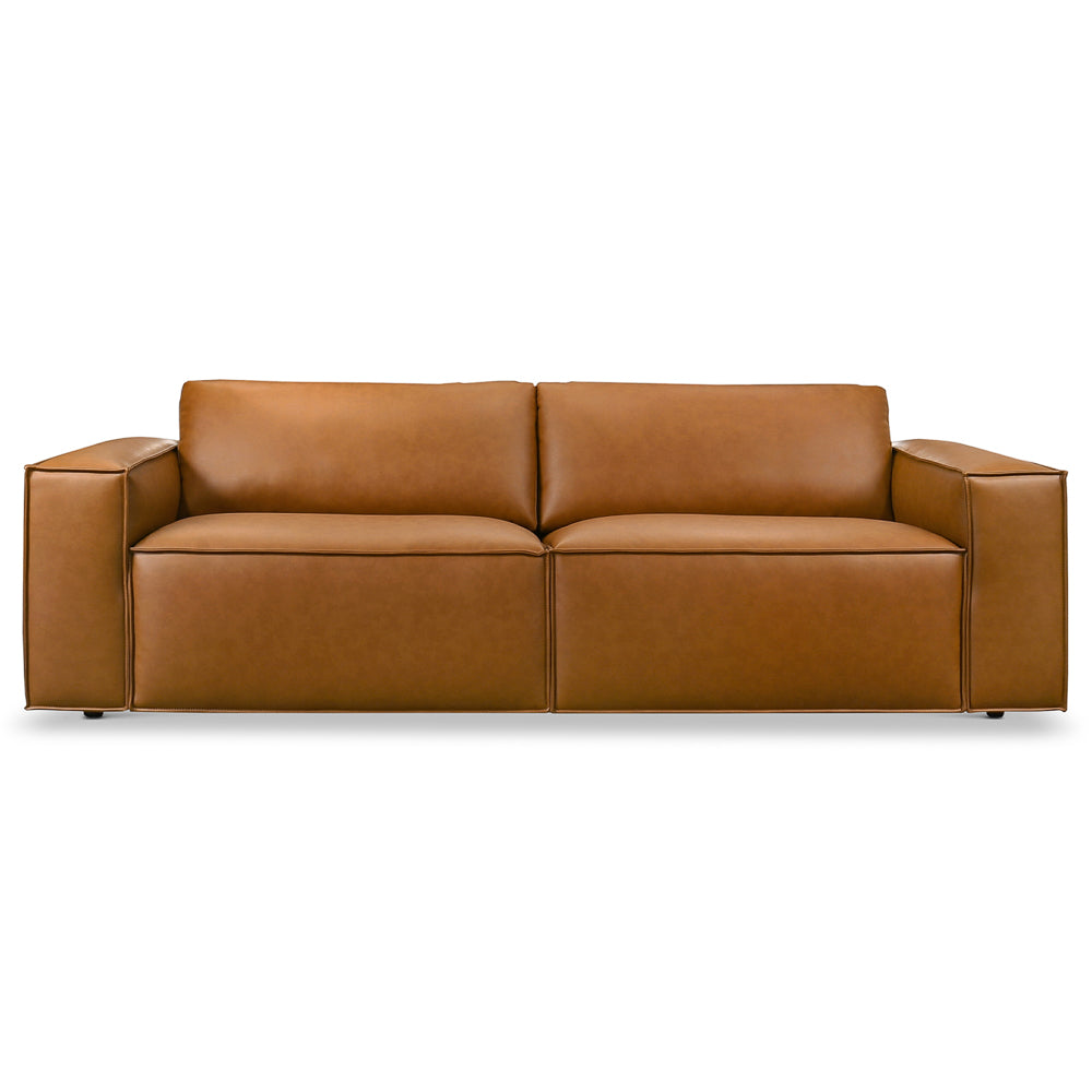 Huxley Cognac Vegan Leather Sofa
