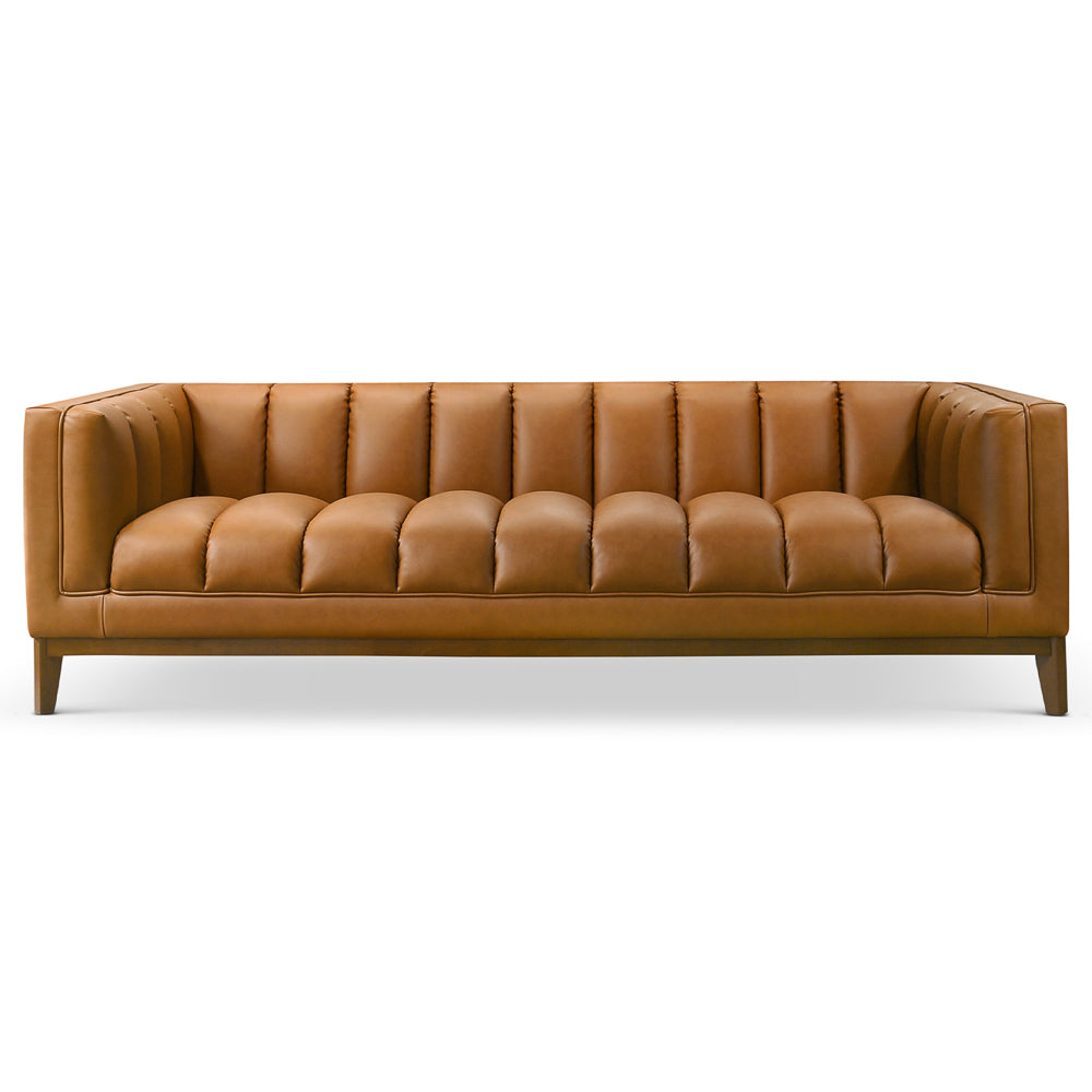 Jersey Cognac Vegan Leather Sofa