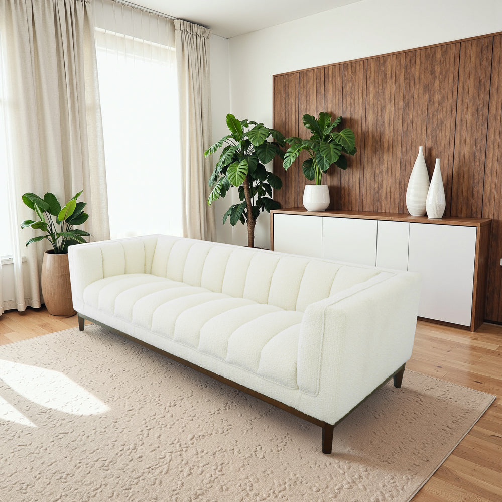 Jersey White Boucle Sofa