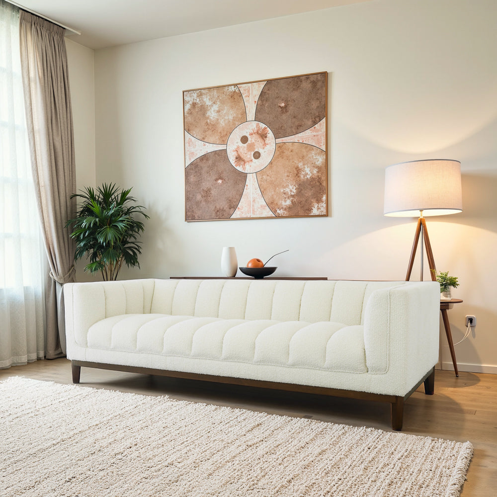 Jersey White Boucle Sofa