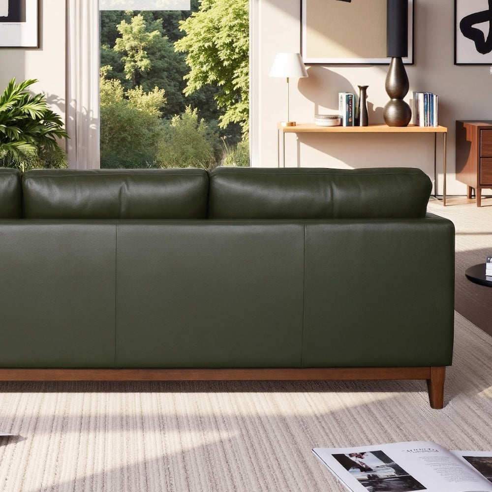 Kai Green Leather Sofa
