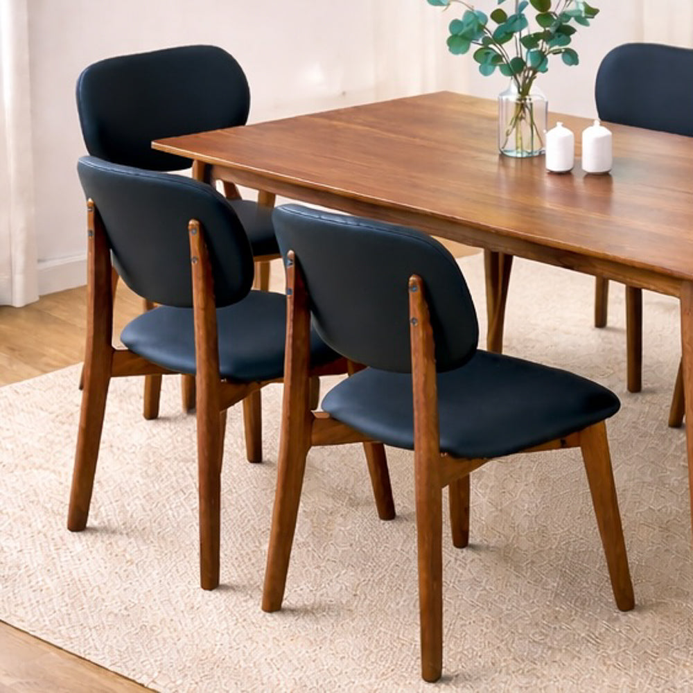Kinsey Black Leather Dining Chair - Set of 2