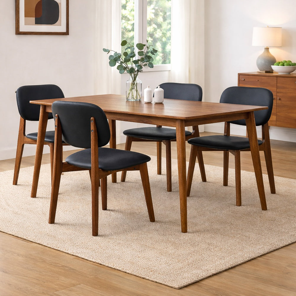 Kinsey Black Leather Dining Chair - Set of 2