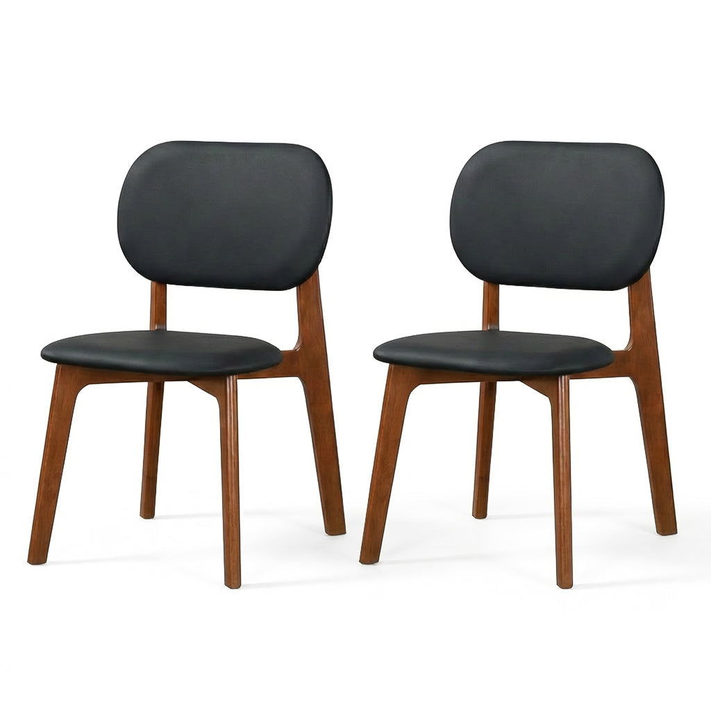 Kinsey Black Leather Dining Chair - Set of 2