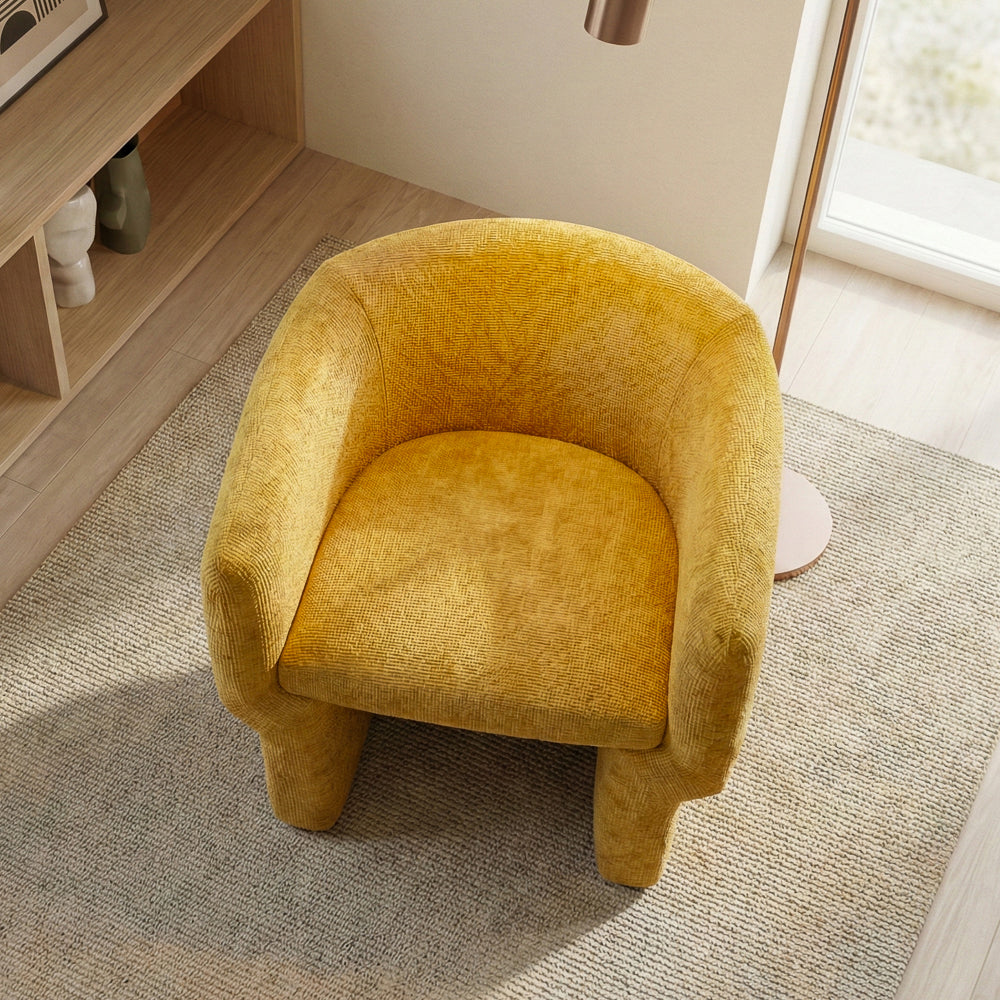 Lancaster Gold Chenille Lounge Chair