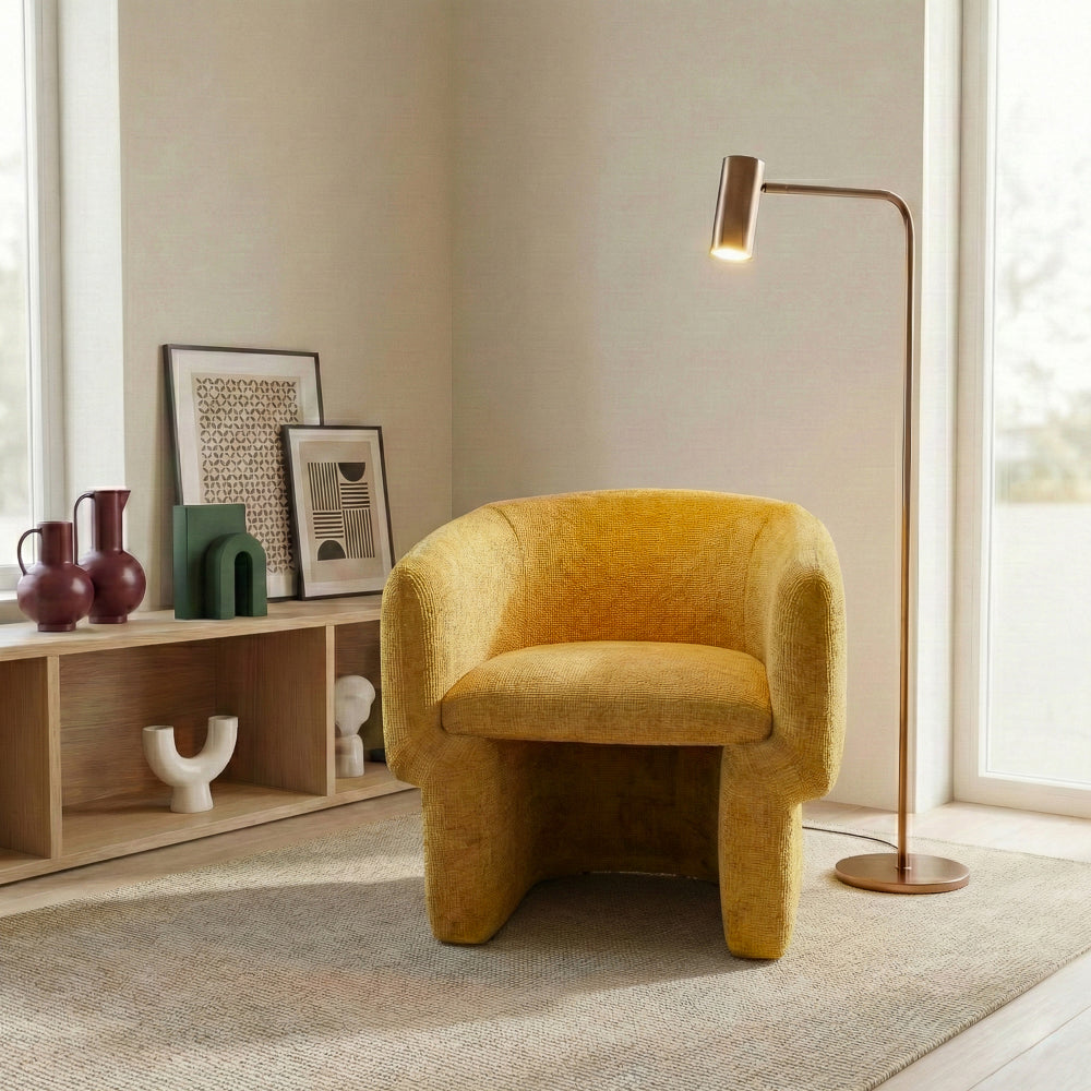 Lancaster Gold Chenille Lounge Chair