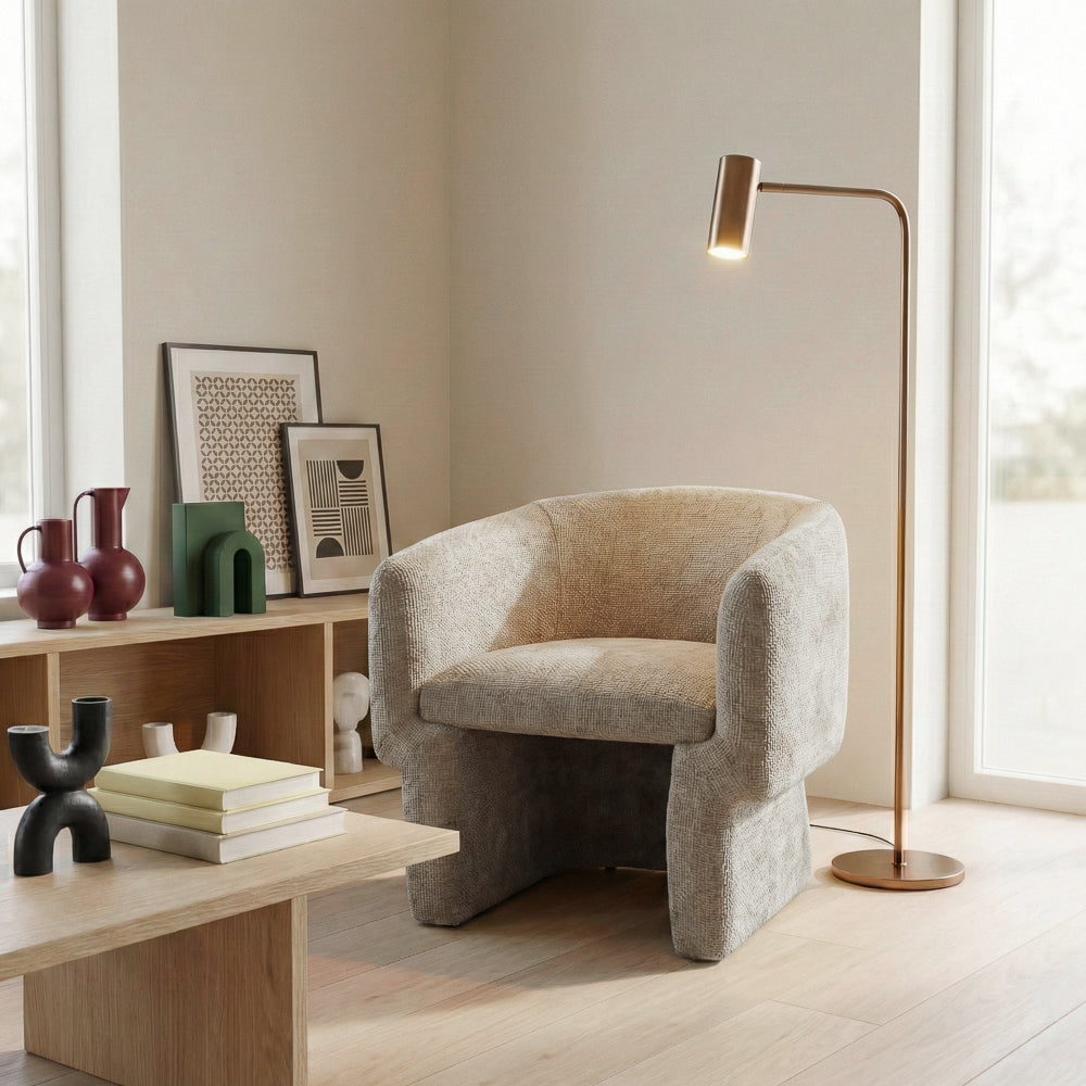 Lancaster Light Brown Chenille Lounge Chair