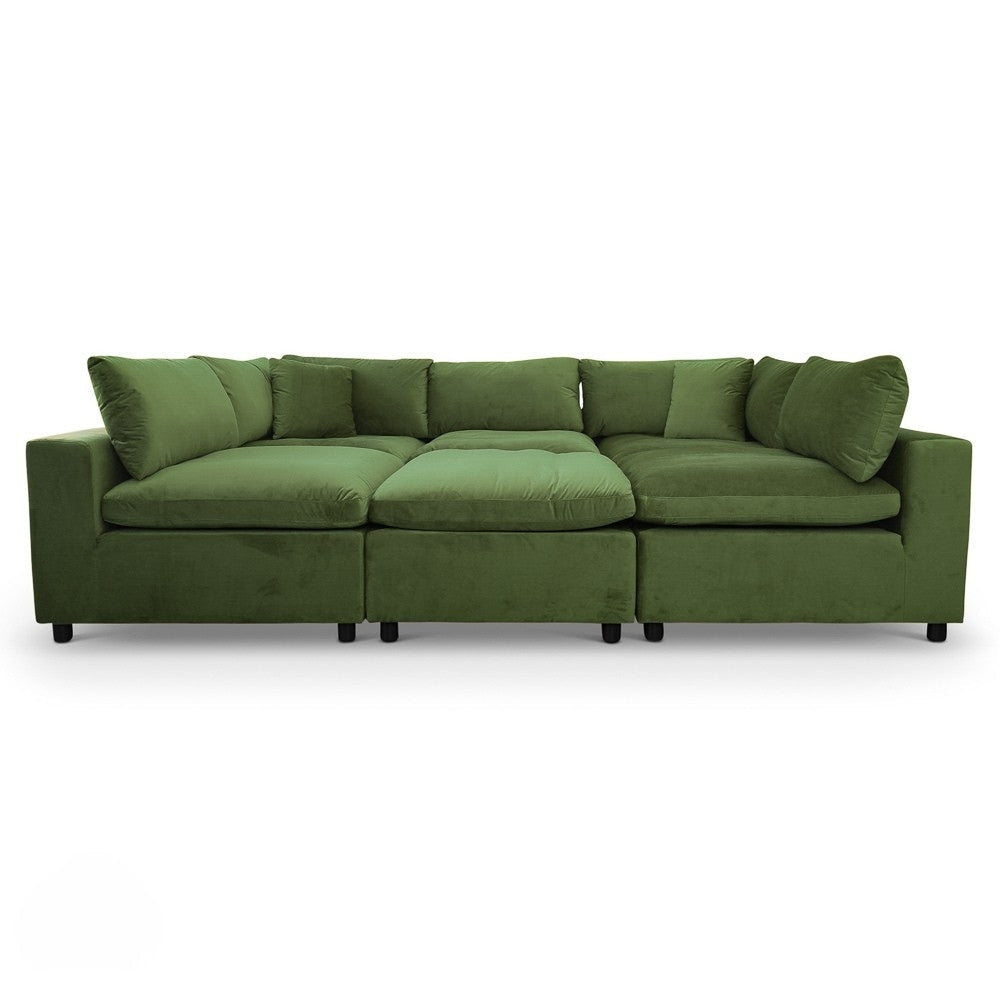 Laurel Olive Green Velvet Modular Sofa