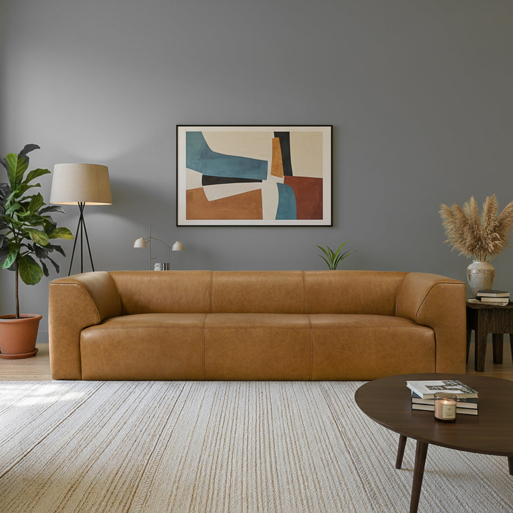 Leanne Tan Leather Sofa