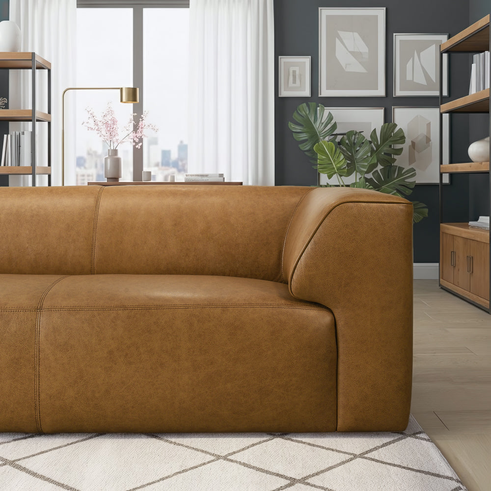 Leanne Tan Leather Sofa