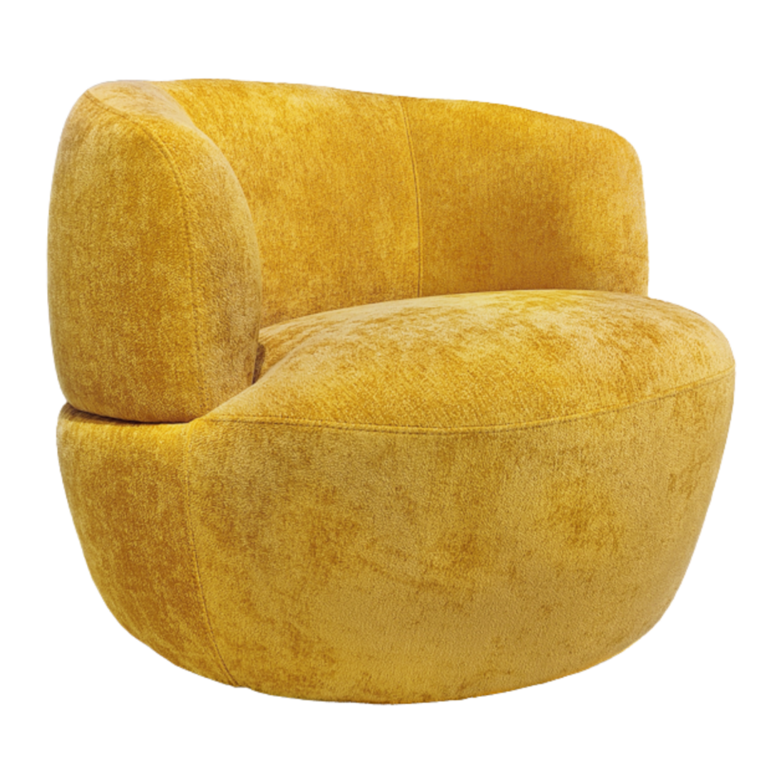 Lemon Gold Chenille Swivel Chair