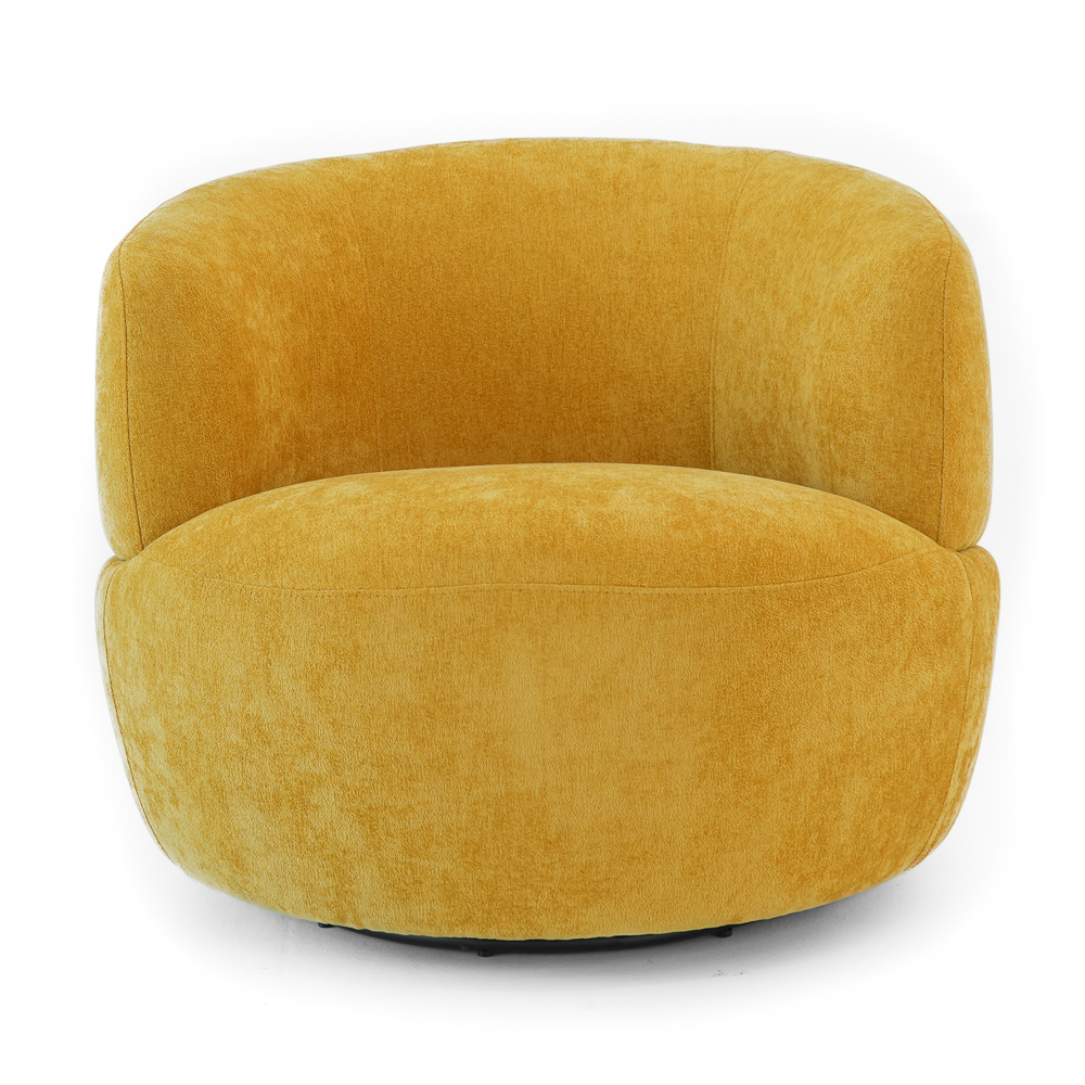 Lemon Gold Chenille Swivel Chair