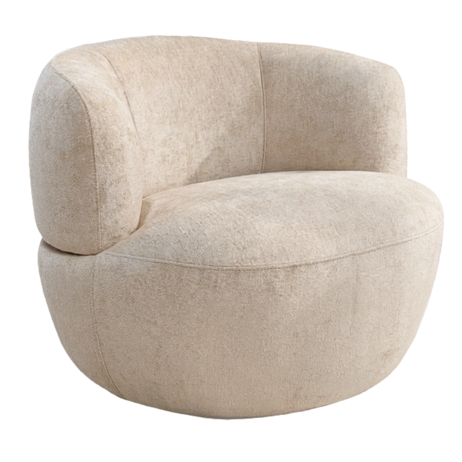 Lemon Sand Chenille Swivel Chair