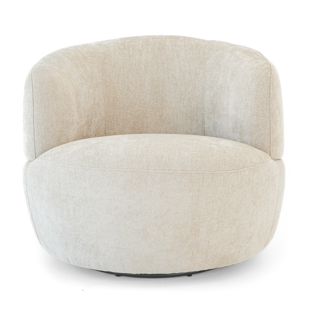 Lemon Sand Chenille Swivel Chair