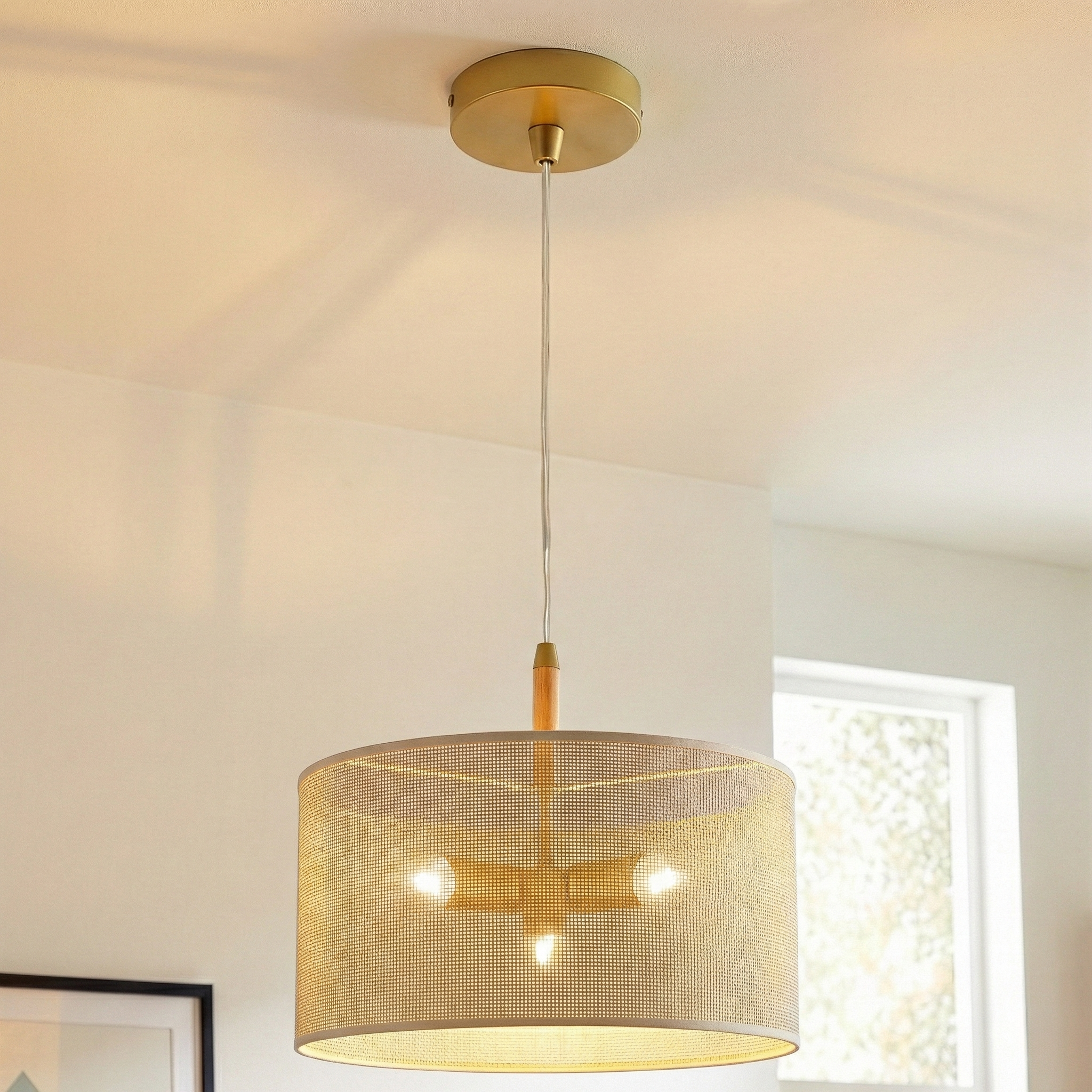 Lighten Pendant Lamp Oak - Natural - Gold