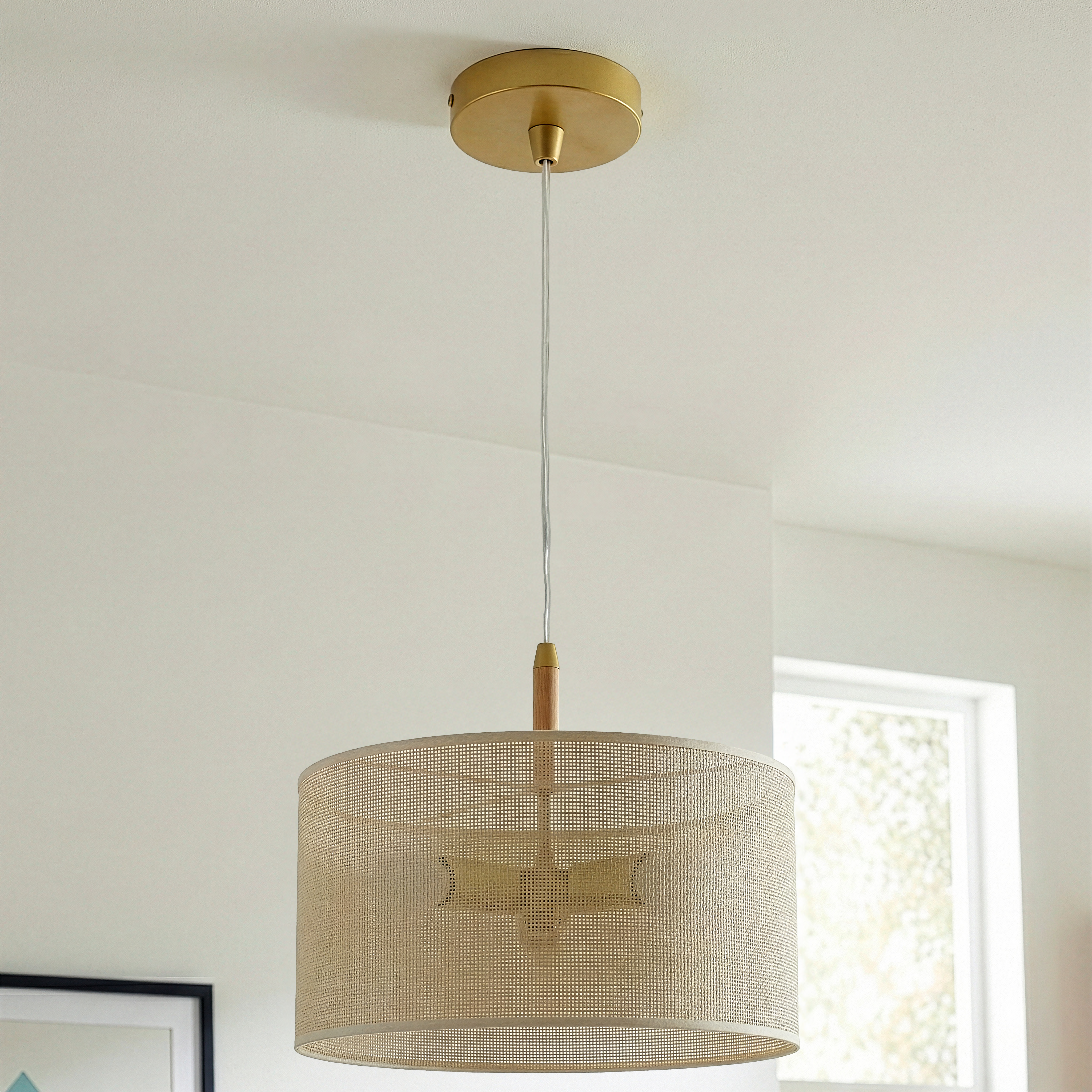 Lighten Pendant Lamp Oak - Natural - Gold