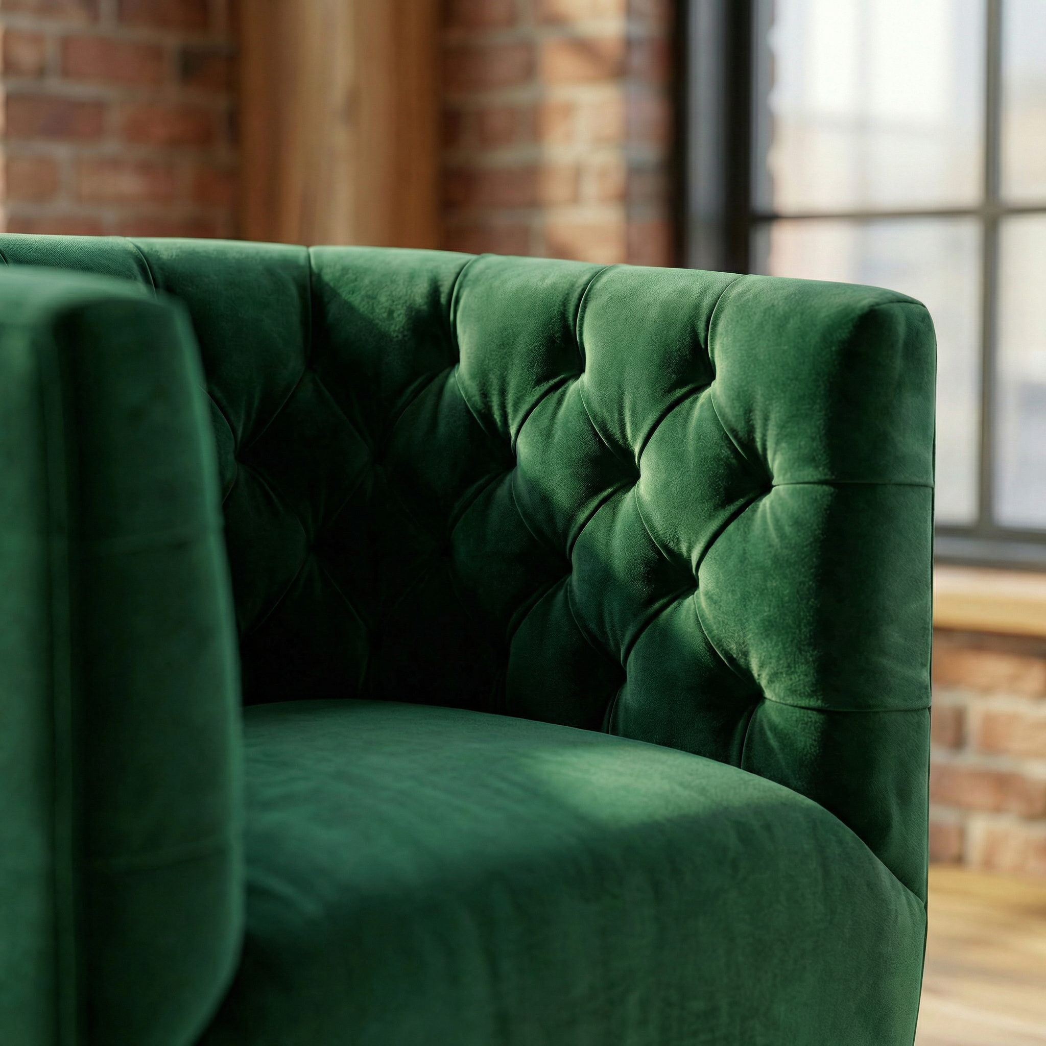 Lotte Forest Green Velvet Swivel Chair