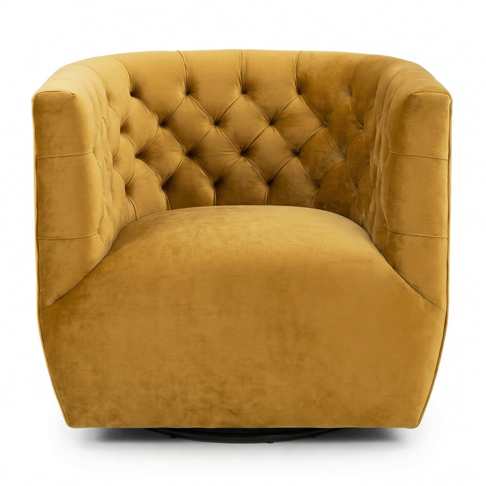 Lotte Gold Velvet Swivel Chair