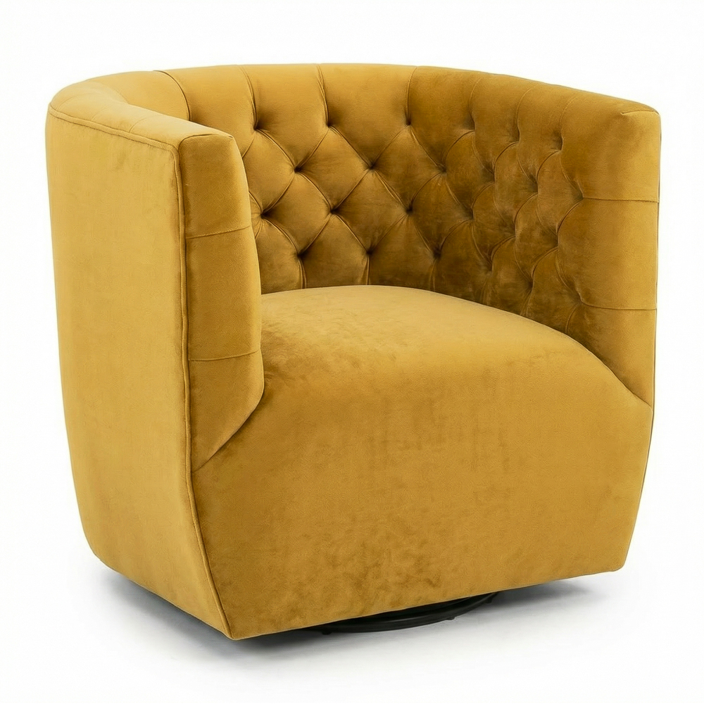 Lotte Gold Velvet Swivel Chair