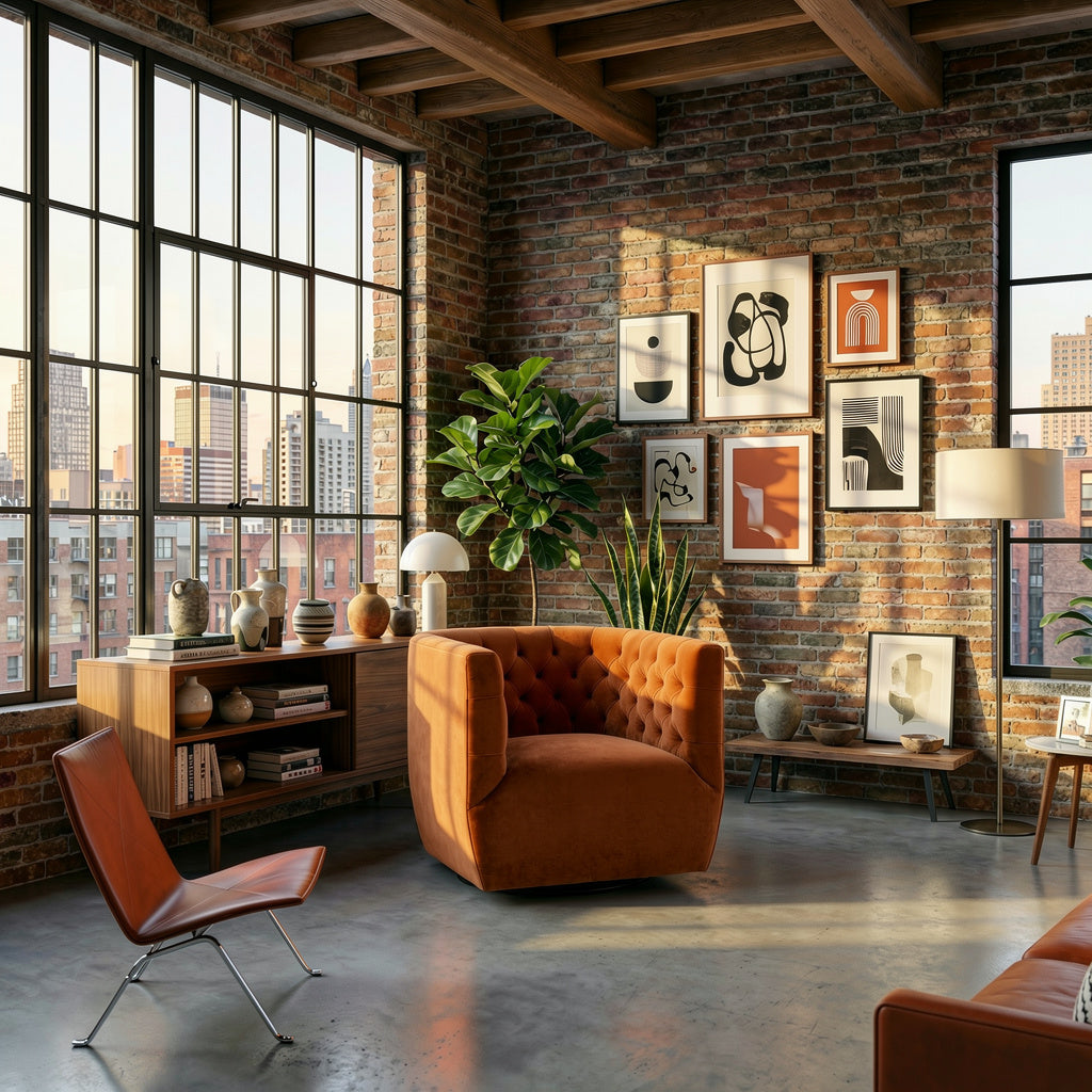Lotte Burnt Orange Velvet Swivel Chair