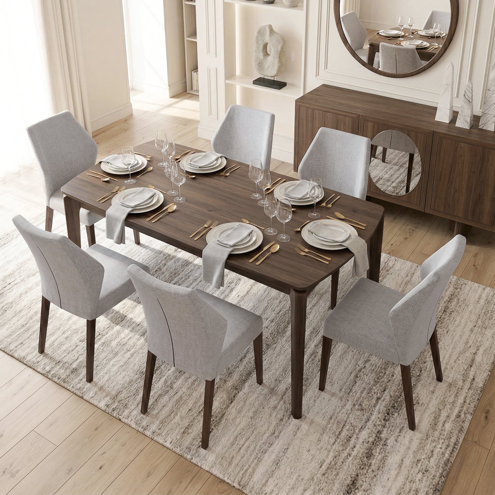 Lowe Light Grey Fabric Dining Chair Set Of 2