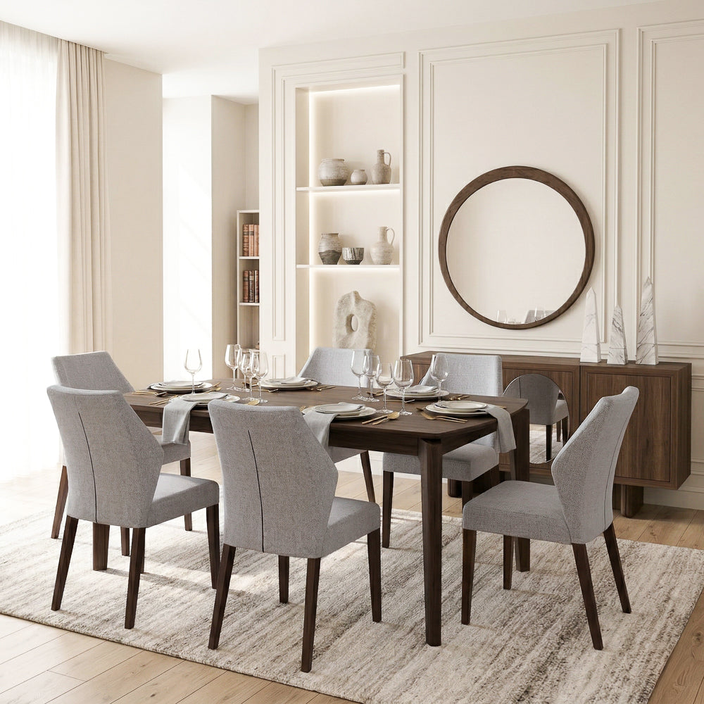 Lowe Light Grey Fabric Dining Chair Set Of 2