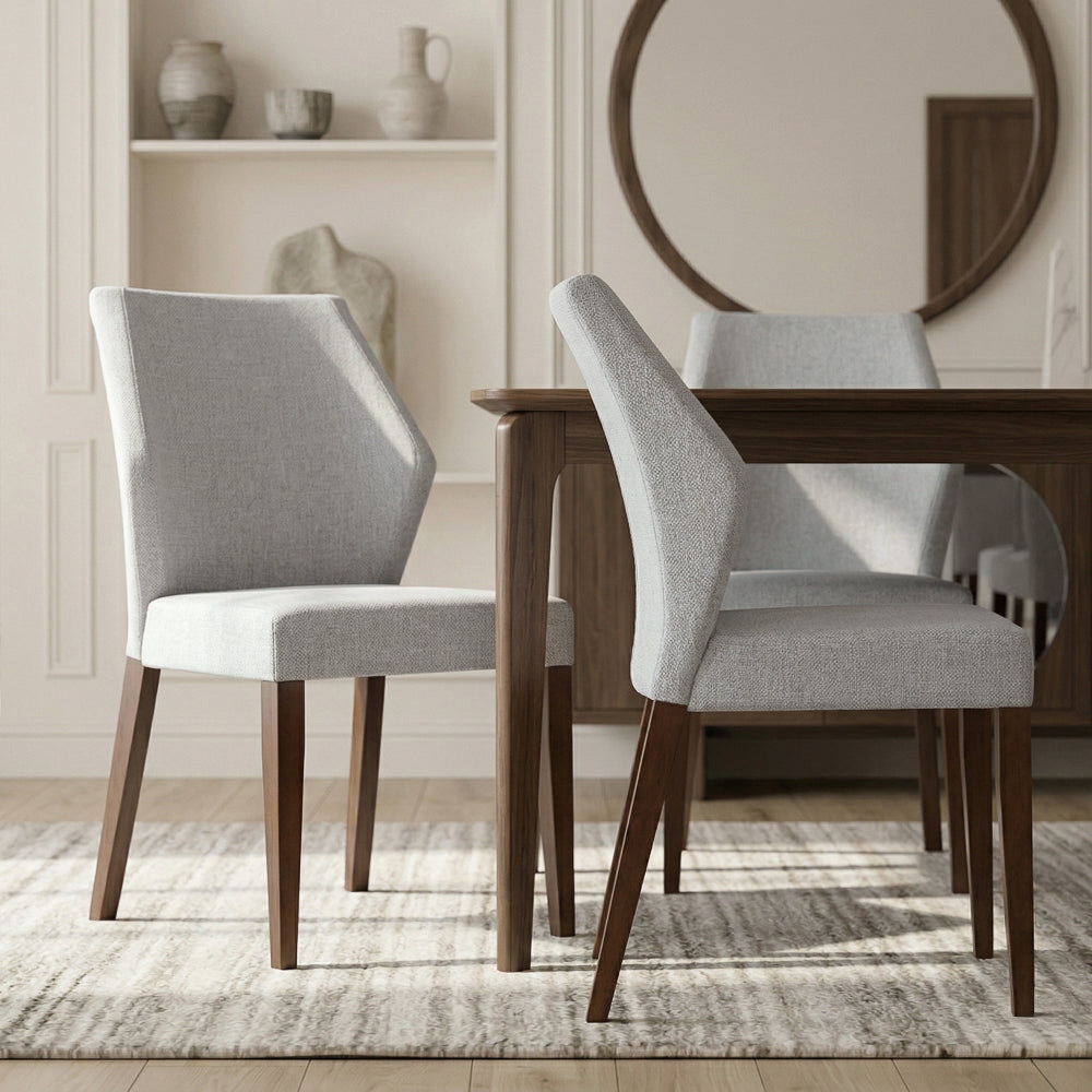 Lowe Light Grey Fabric Dining Chair Set Of 2