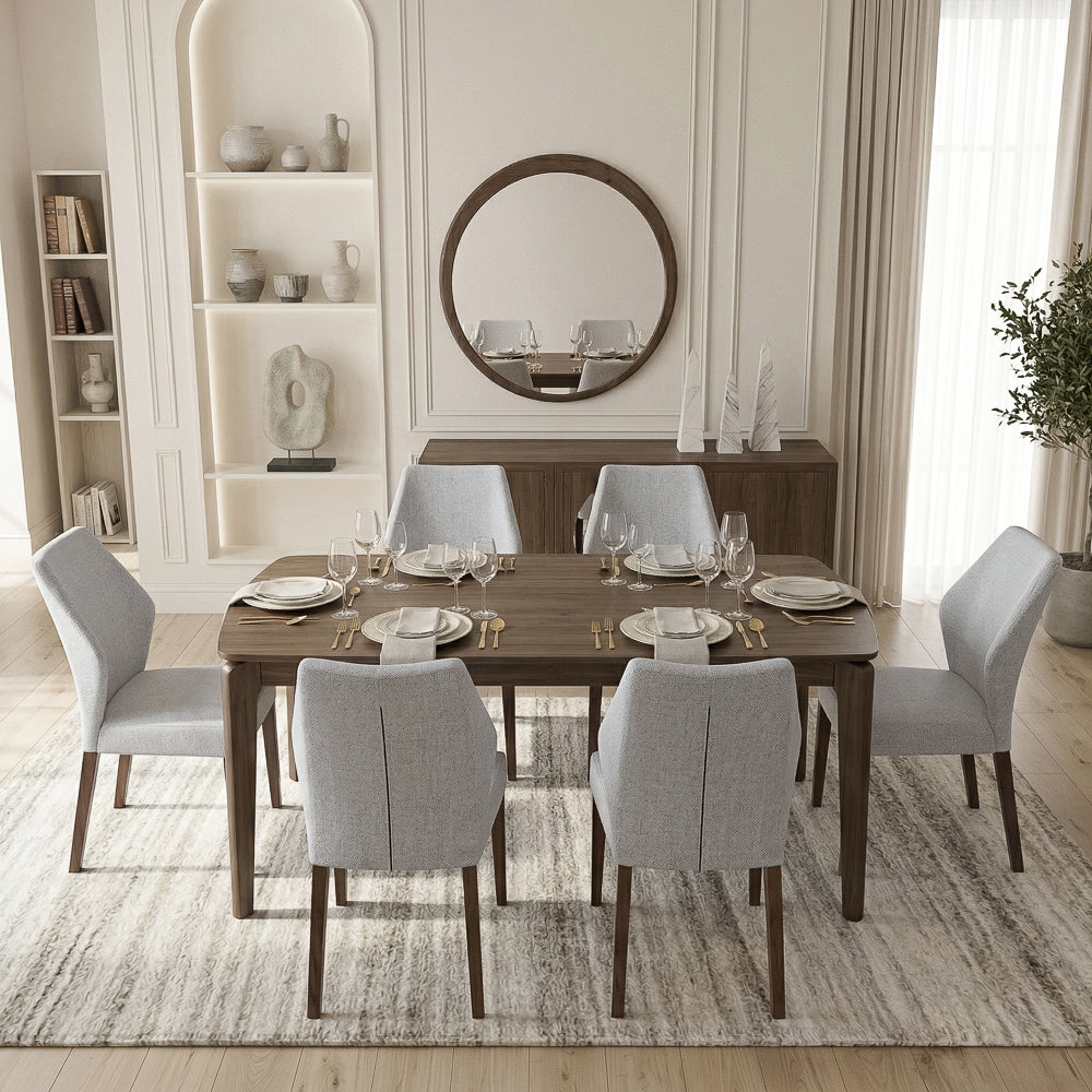 Lowe Light Grey Fabric Dining Chair Set Of 2