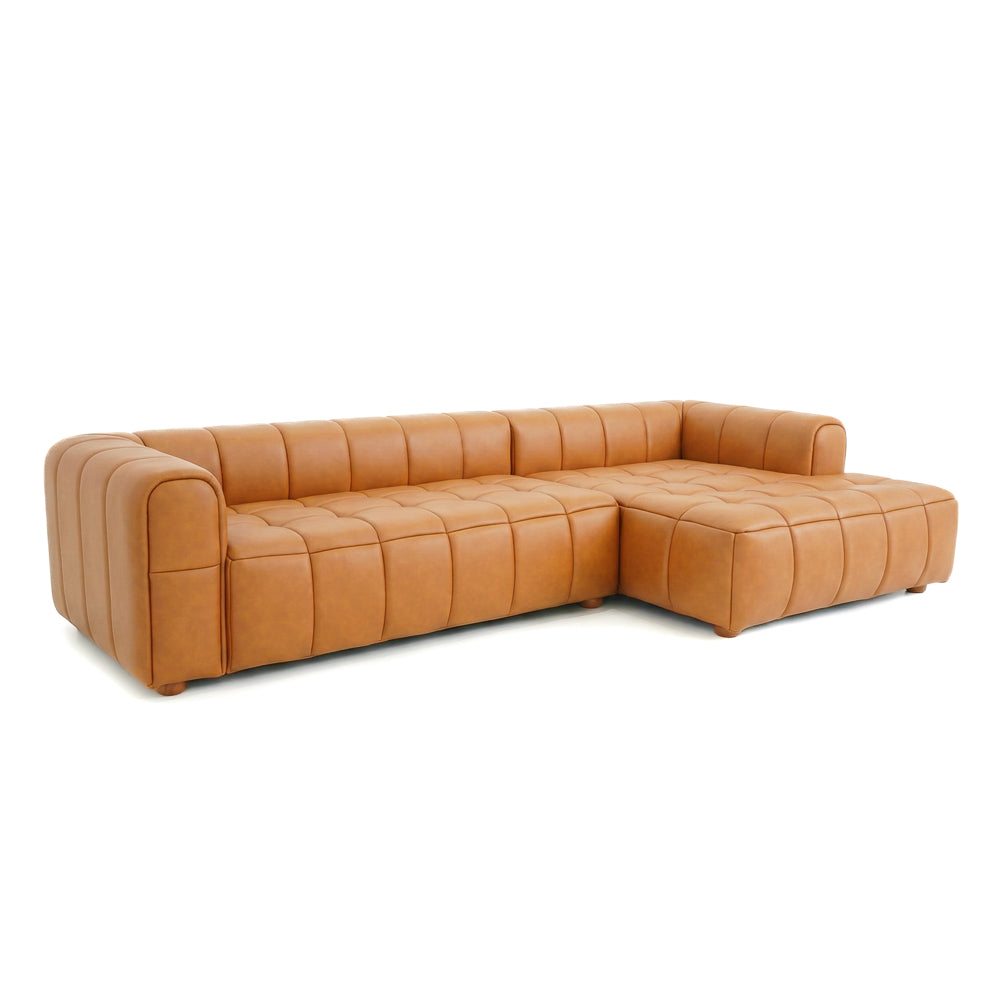 Luca Sectional Right - Cognac Leather
