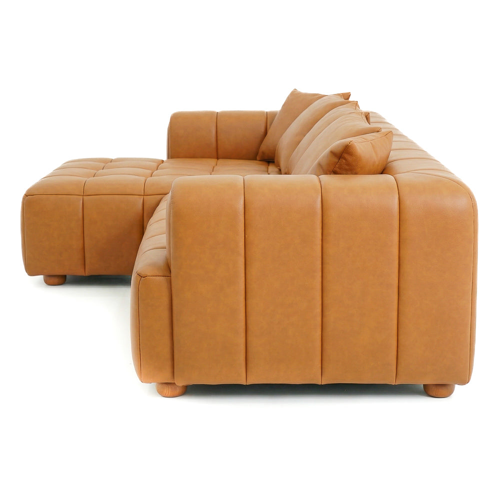 Luca Sectional Right - Cognac Leather