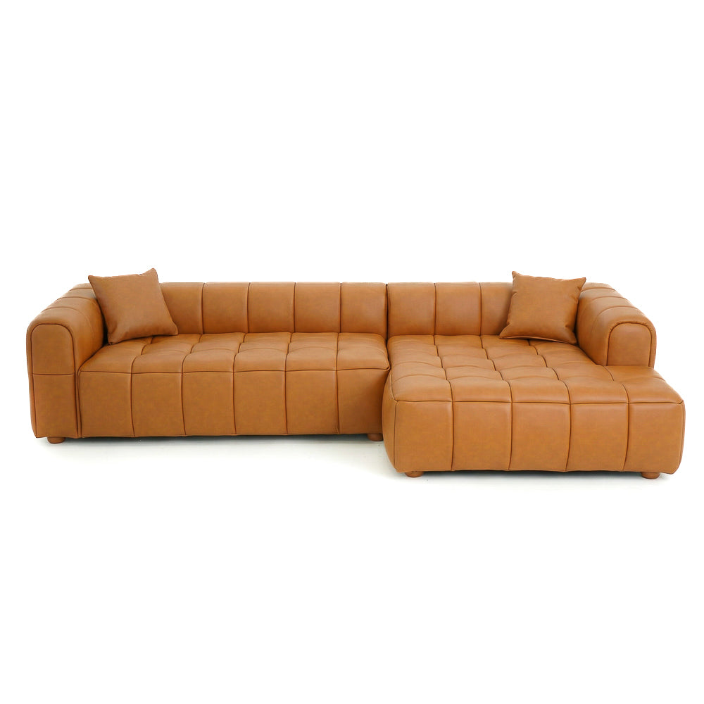 Luca Sectional Right - Cognac Leather