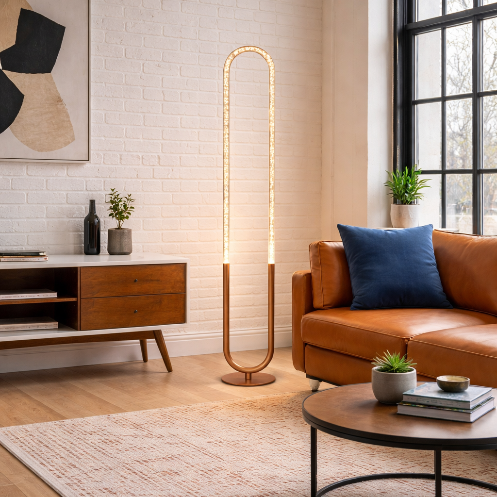 Lucent Floor Lamp - Coarse Gold - Clear
