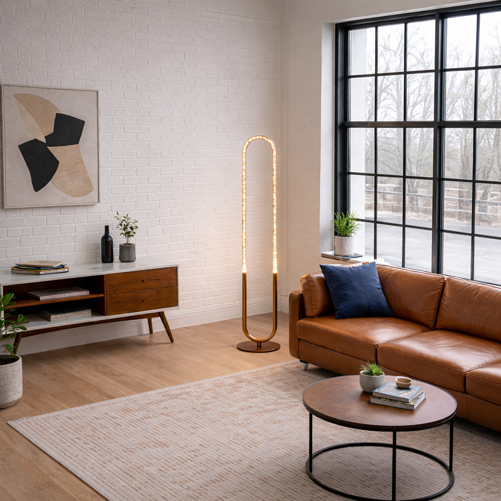 Lucent Floor Lamp - Coarse Gold - Clear