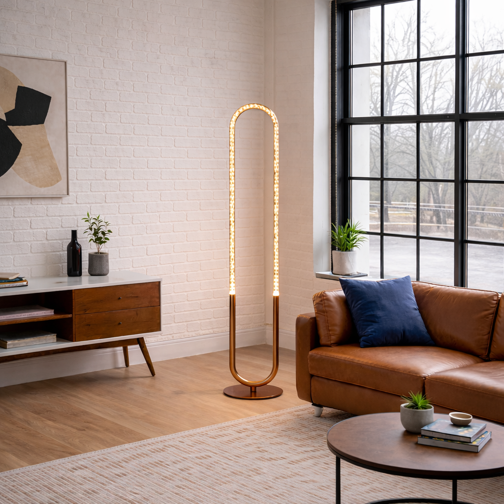 Lucent Floor Lamp - Coarse Gold - Clear