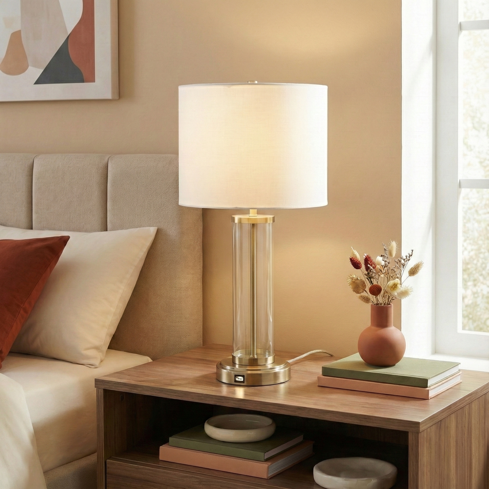 Luna Brushed Nickel Table Lamp