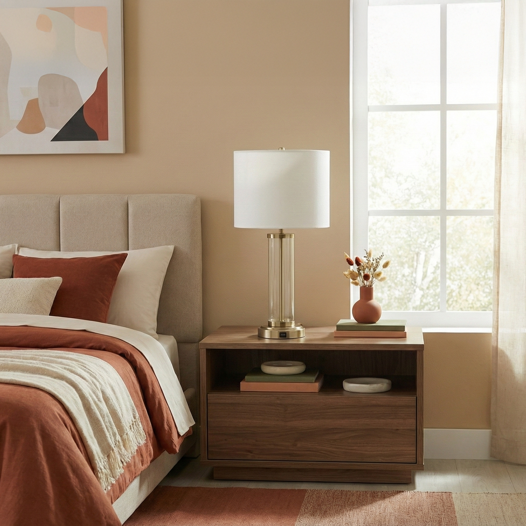 Luna Brushed Nickel Table Lamp