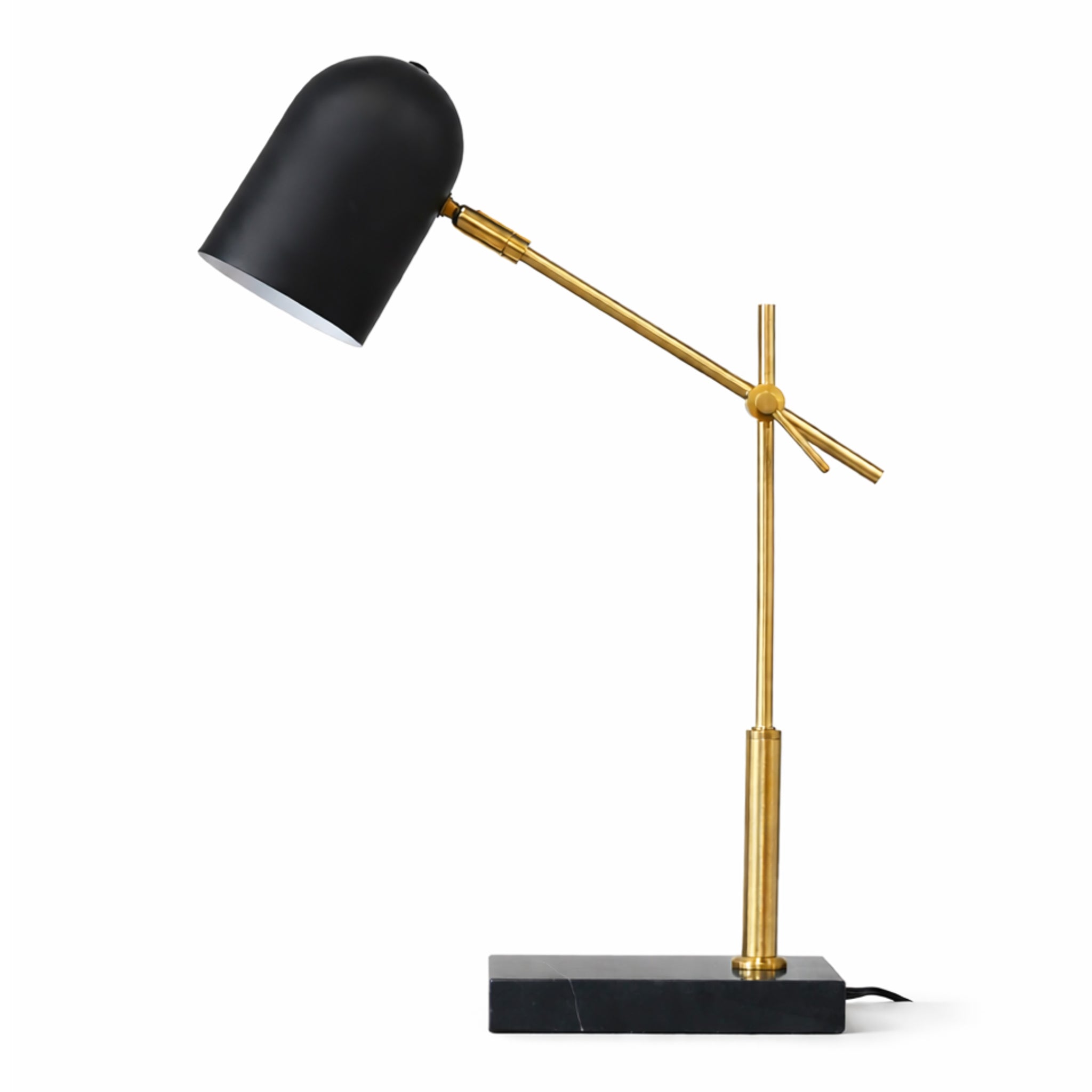 Lunar Modern Desk and Table Lamp - Black outer - White inner