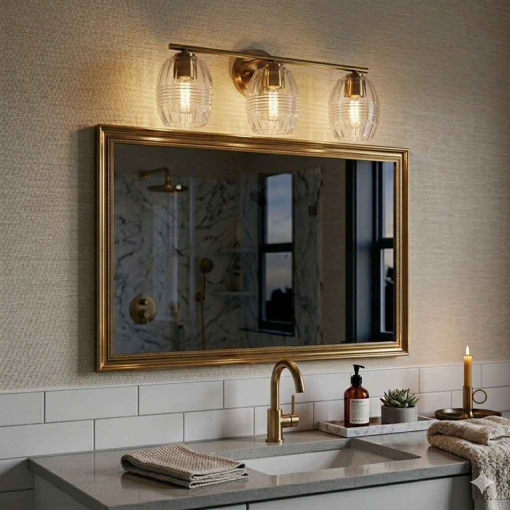 Luster Three Lights Wall Lamp - Satin Brass