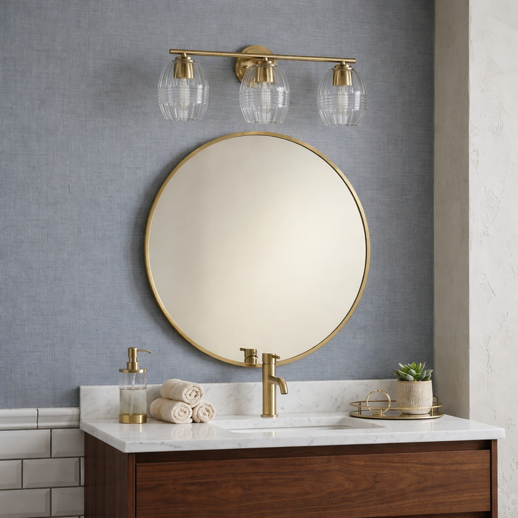 Luster Three Lights Wall Lamp - Satin Brass