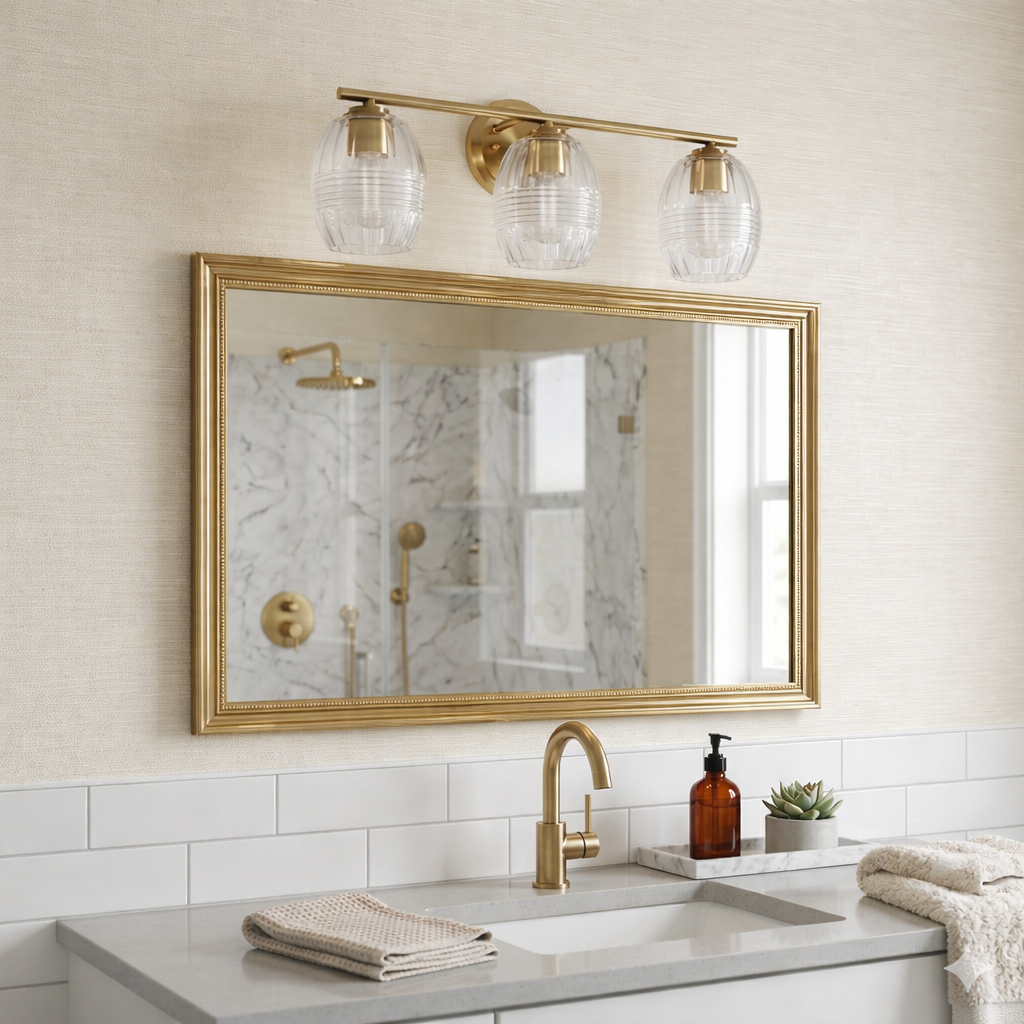 Luster Three Lights Wall Lamp - Satin Brass