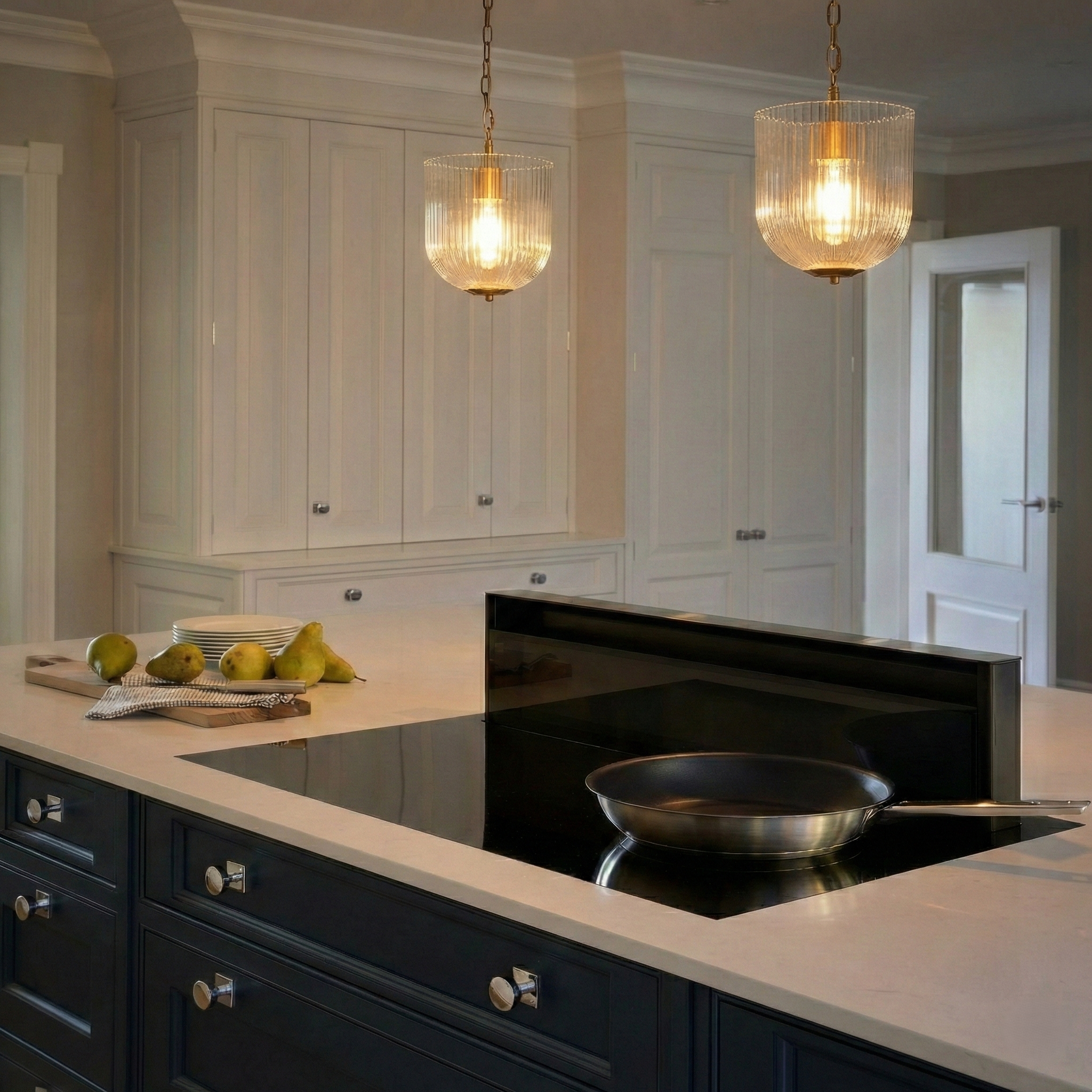 Lustra Pendant Lamp Coarse Gold - Clear Glass