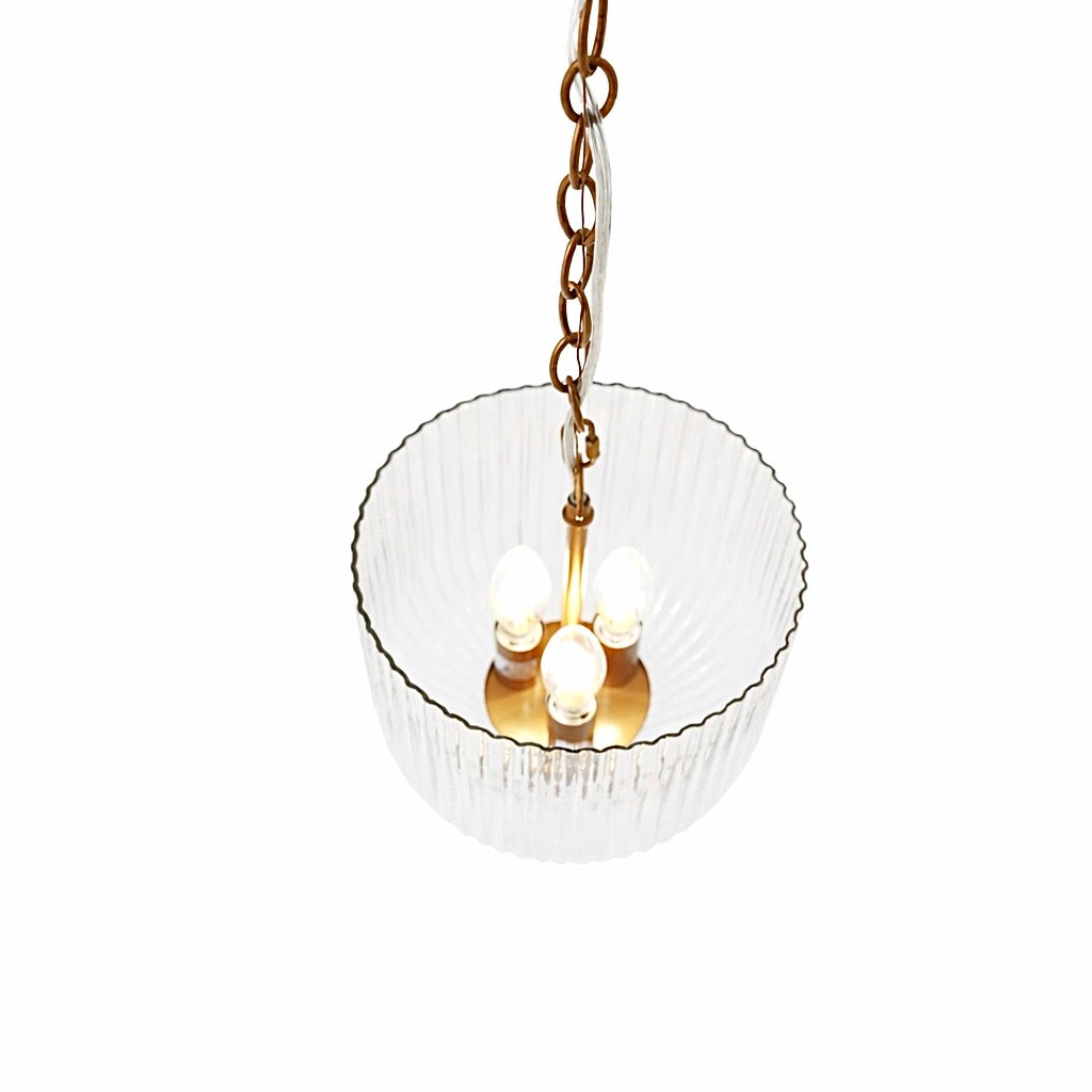 Lustra Pendant Lamp Coarse Gold - Clear Glass