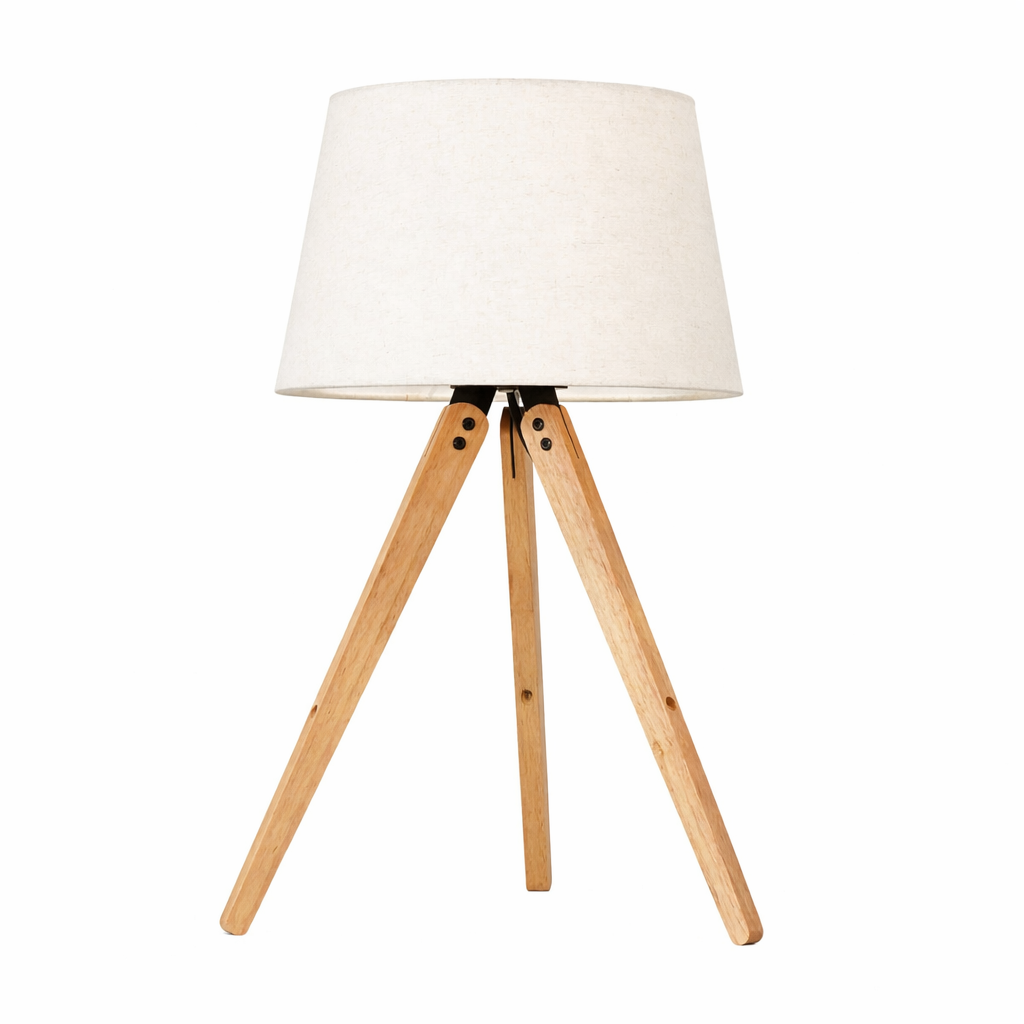 Lyra Three Legged Nightstand and Modern Table Lamp